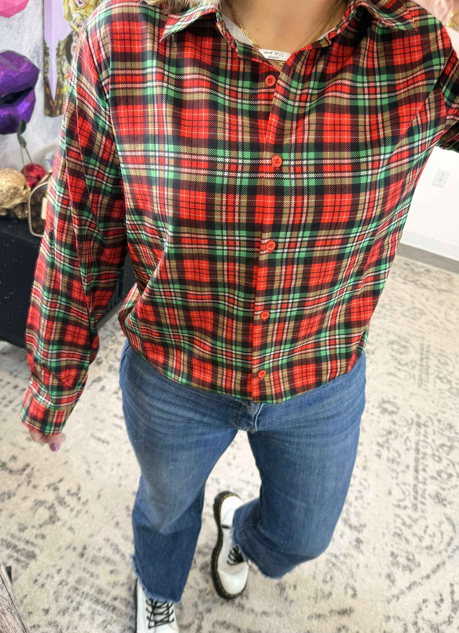 Nina Tunic - Christmas Plaid {S-3X} - KaraMarie