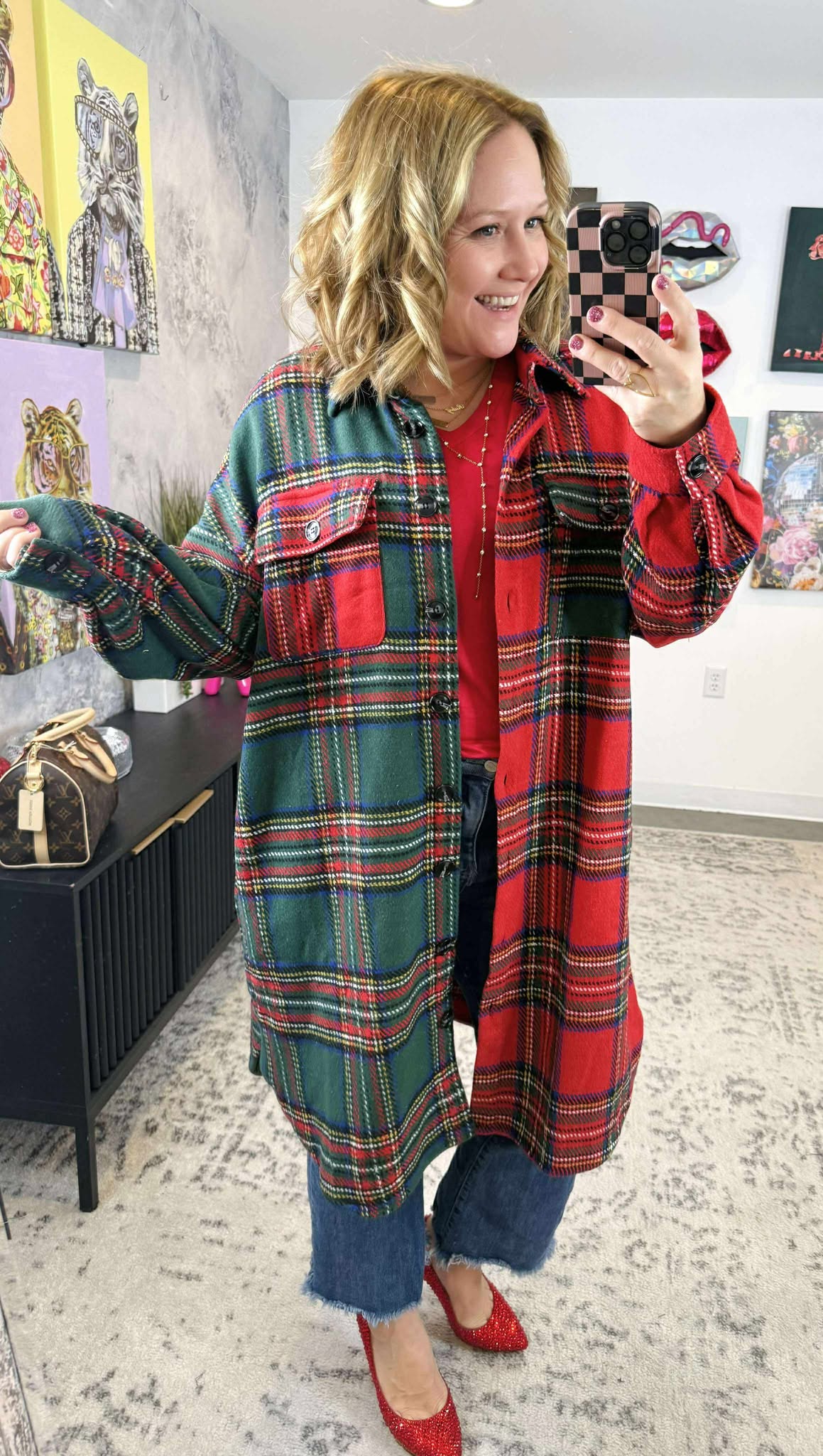 Flip Side Plaid Jacket {SM-1X2X}