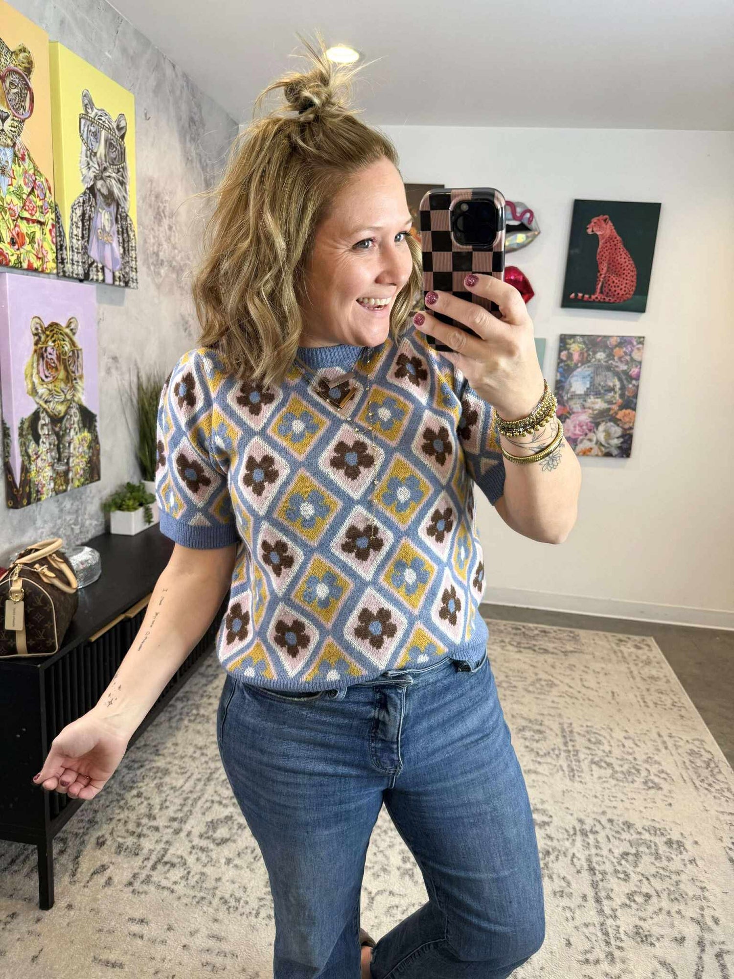 Diamond Bloom Sweater Top {S-L}