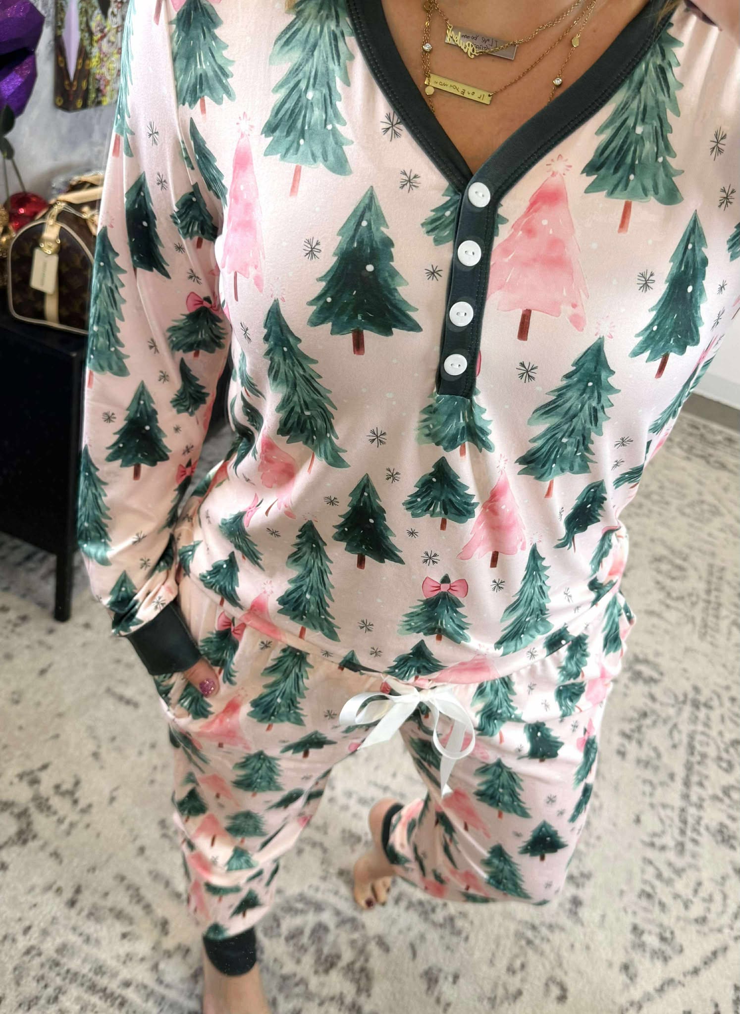 Pajama Set - Long Sleeve Jogger - Whimsy Trees {XS-3X}