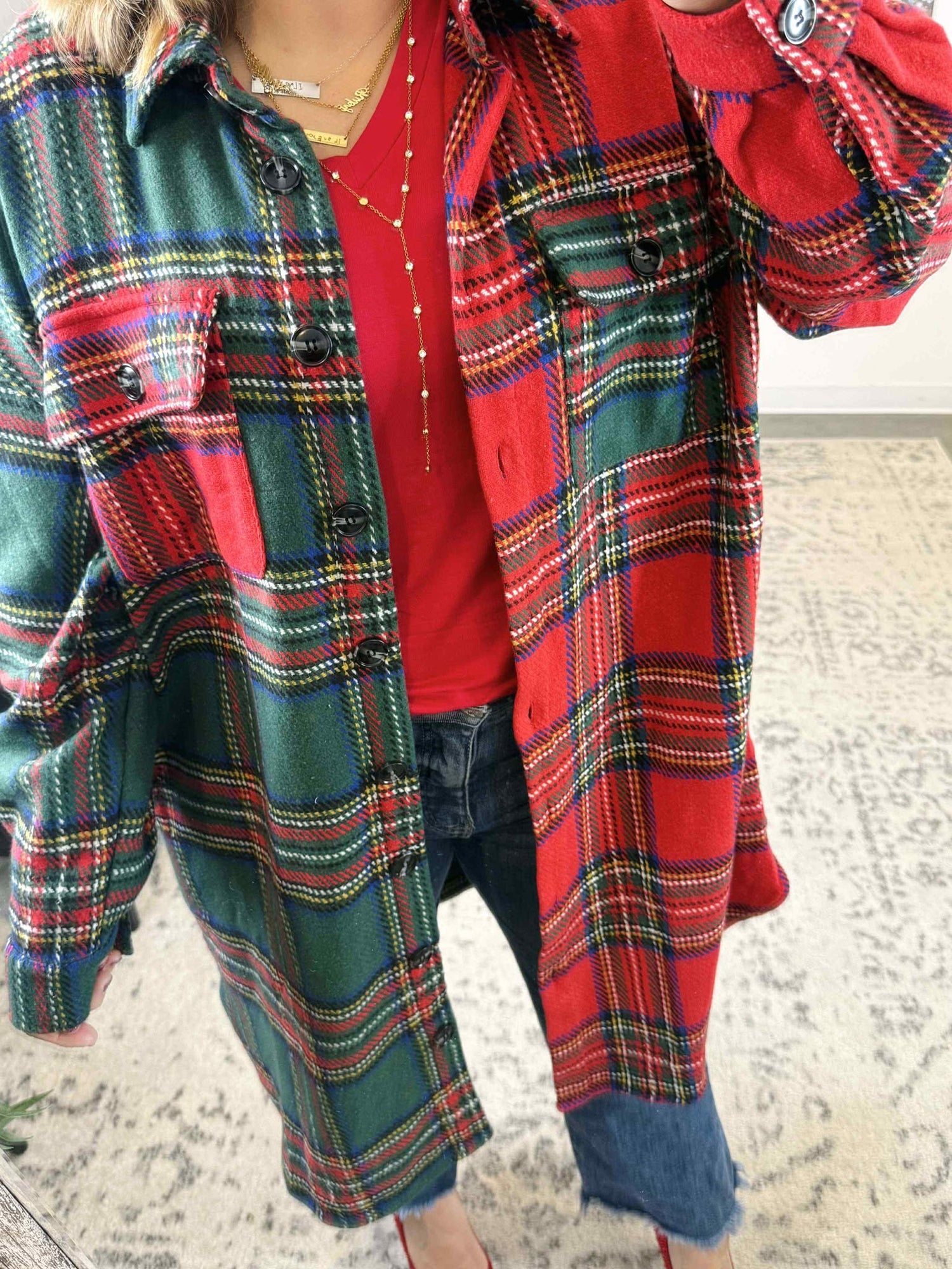 Flip Side Plaid Jacket {SM-1X2X}
