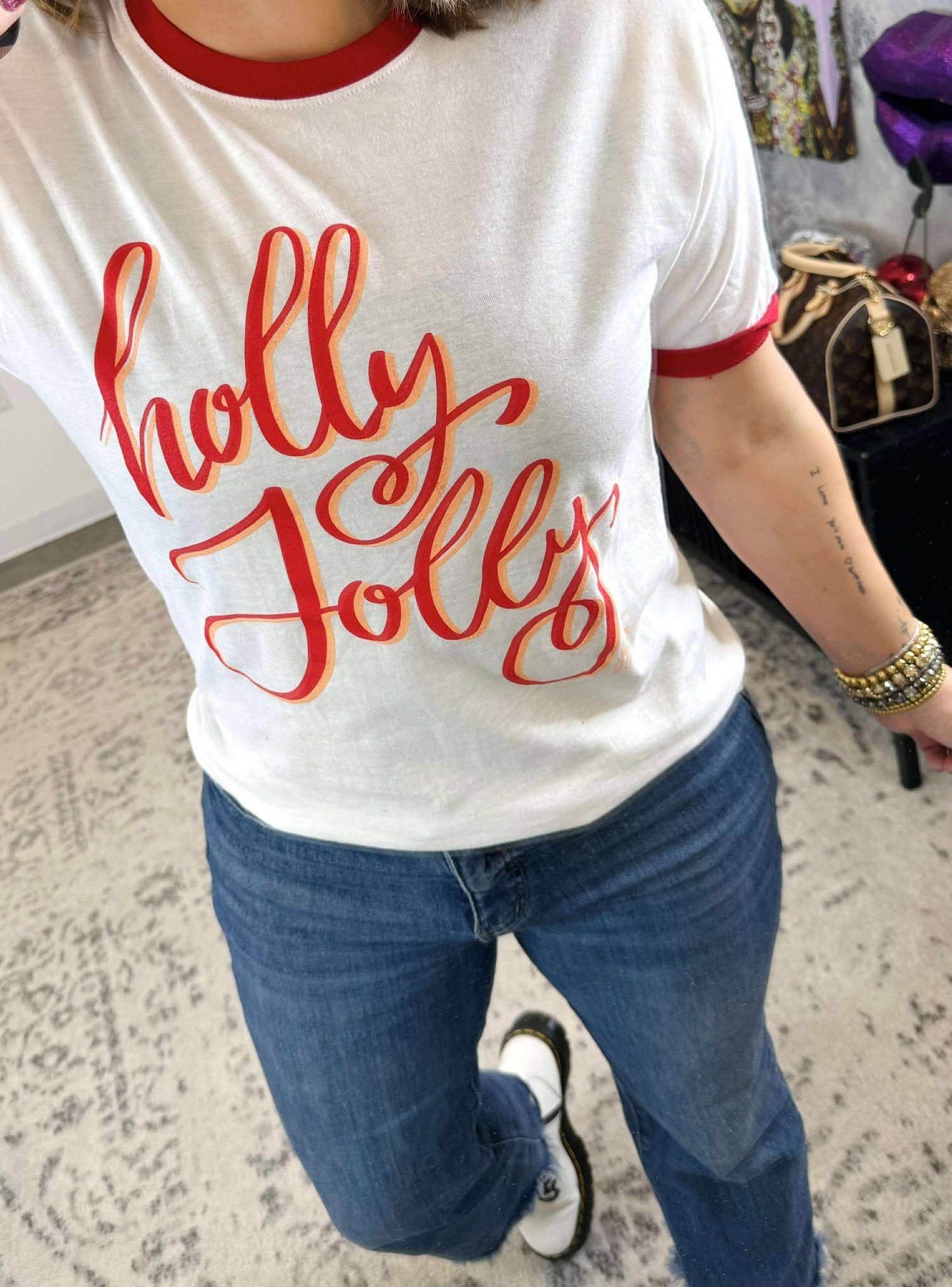 Holly Jolly Ringer Tee {S-3X}