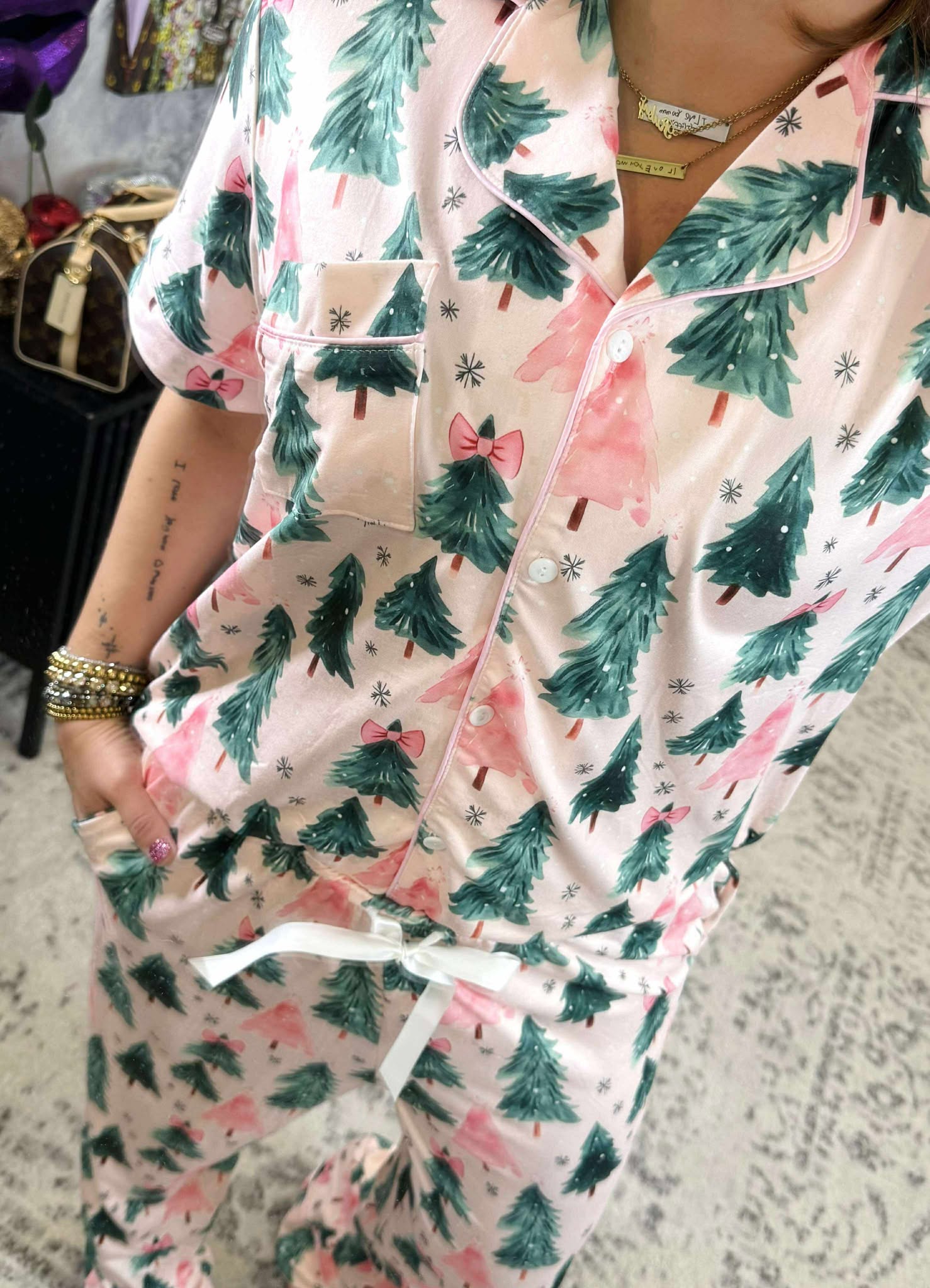 Pajama Set - Button Down - Whimsy Trees {XS-3X}