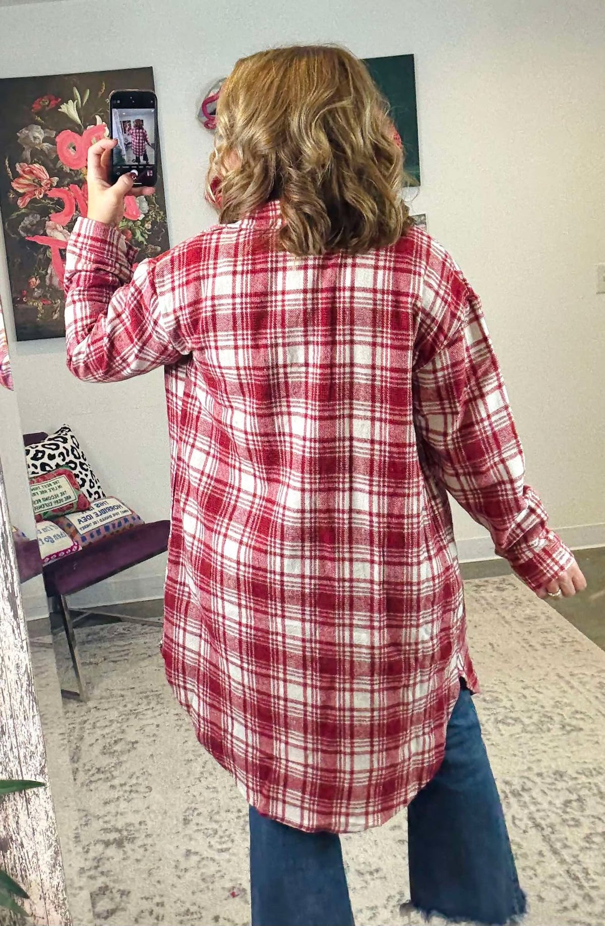 Heritage Red Plaid Long Flannel Shacket {S-XL} - KaraMarie