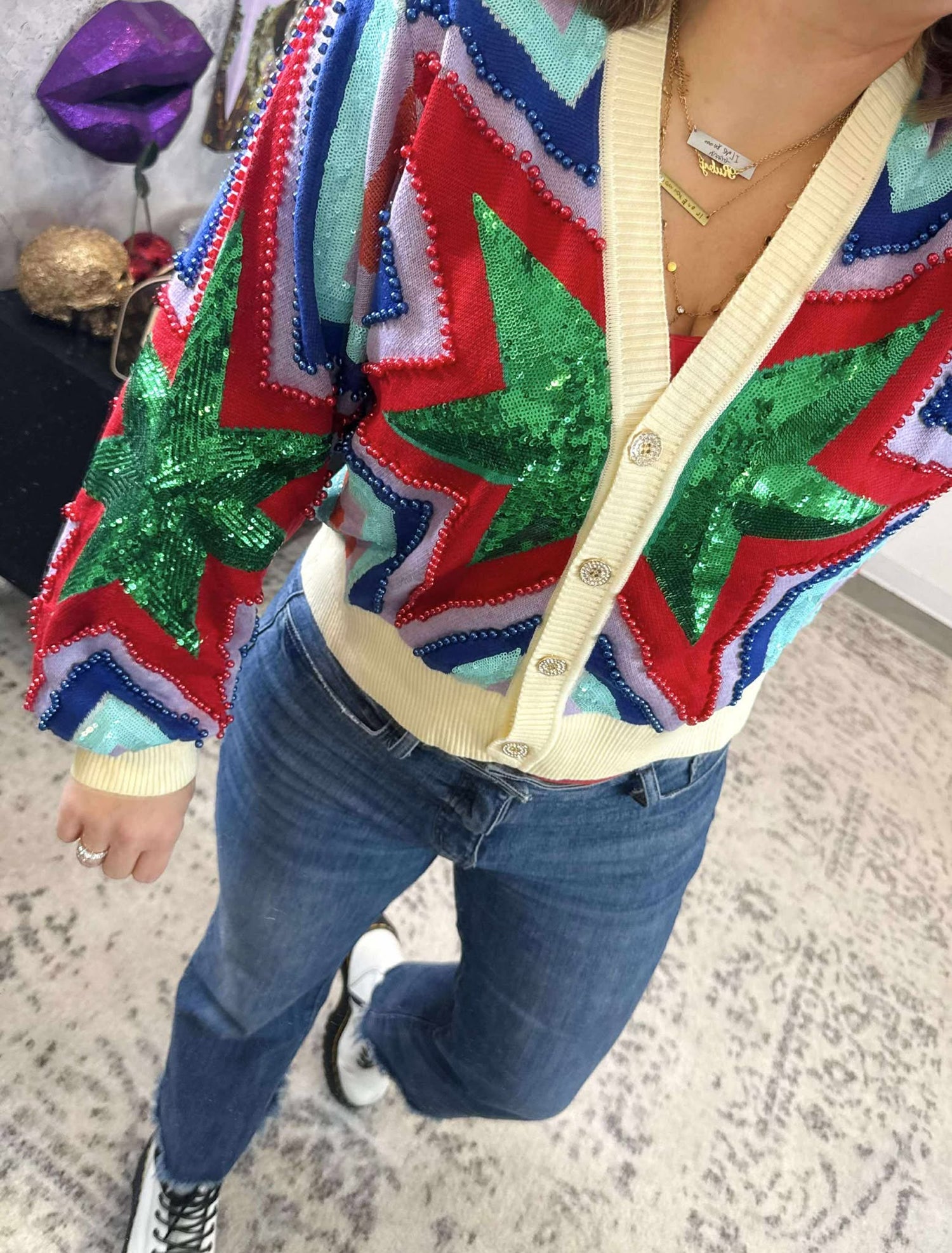 Queen of Sparkles :: Colorful Starburst Cardigan {XS-XL}