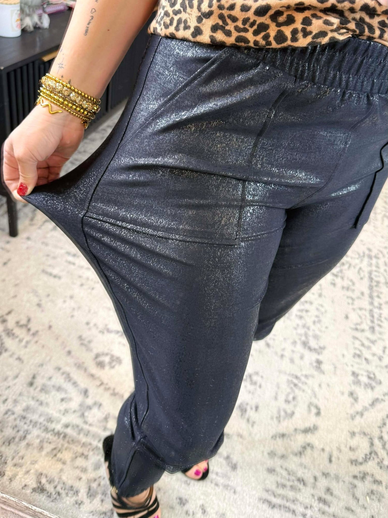 Metallic Joggers {S-1X}