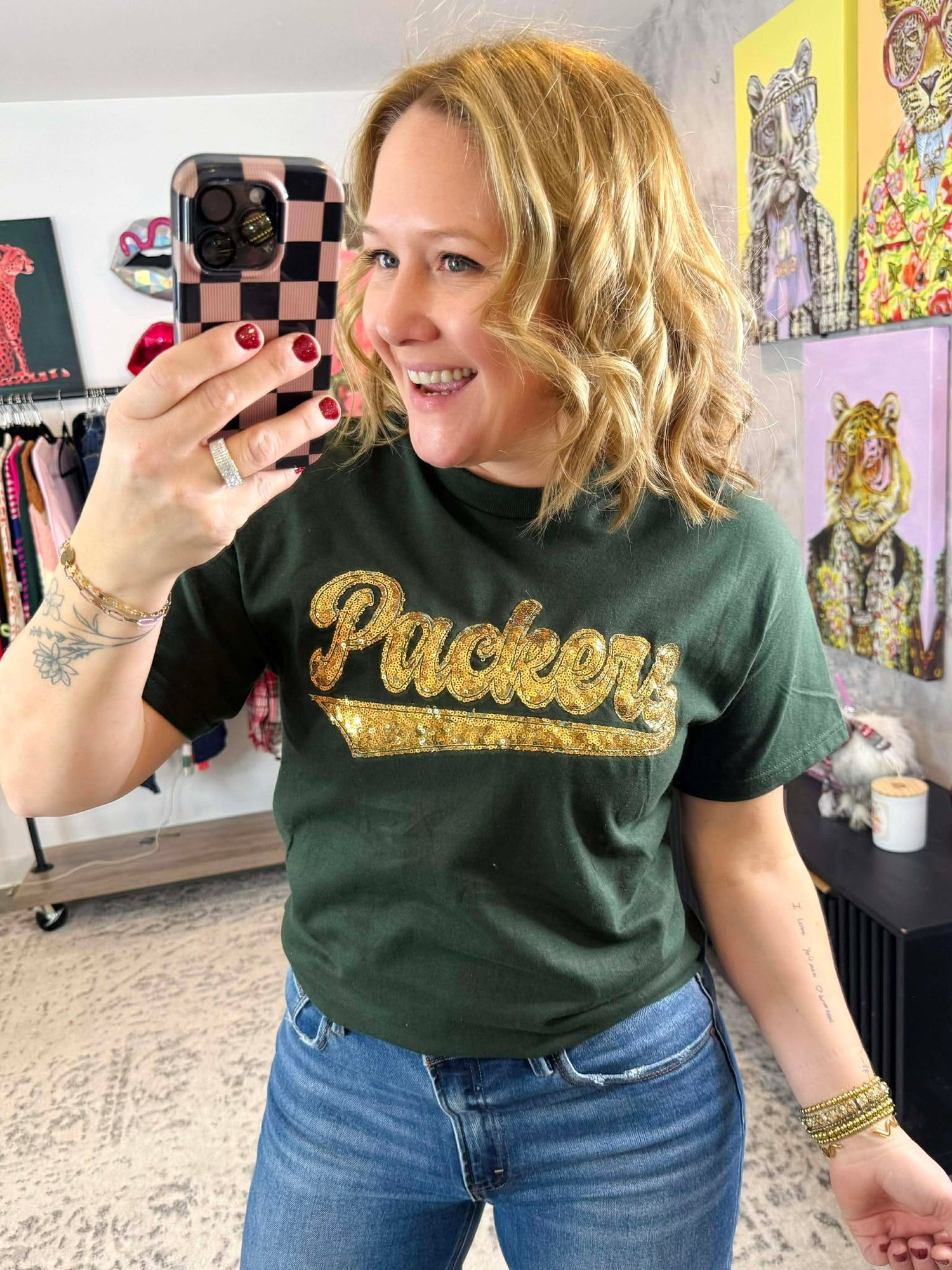 Packers Sequin Tee {S-3X}