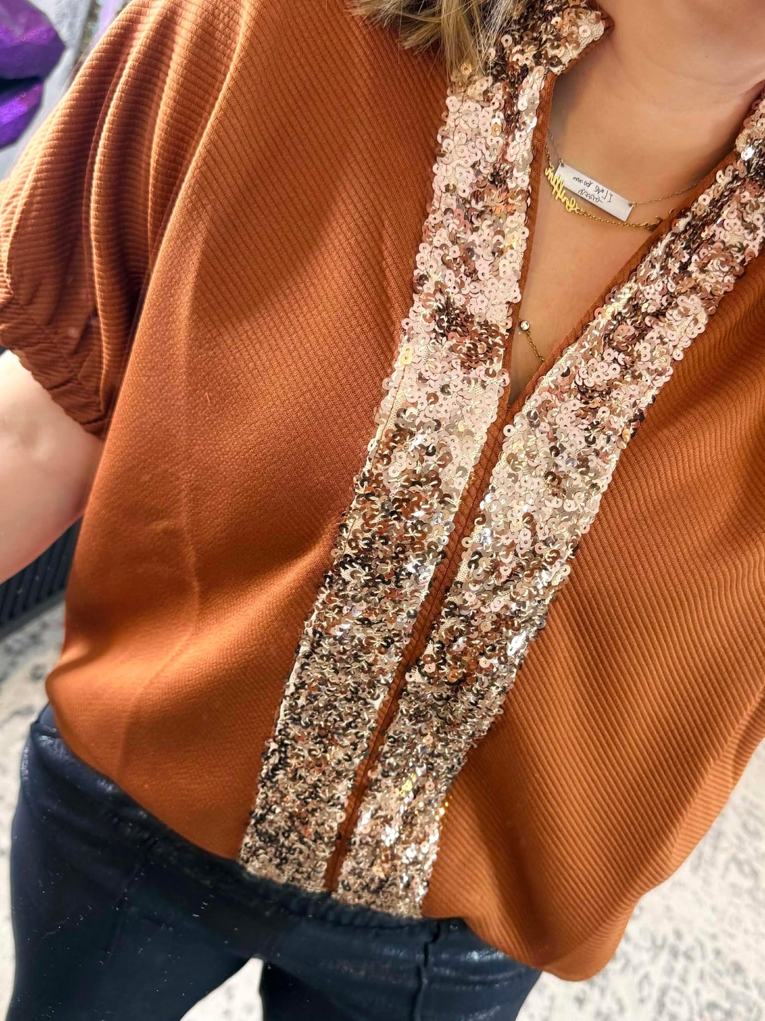 Twinkle Split Top in Camel {S-L}