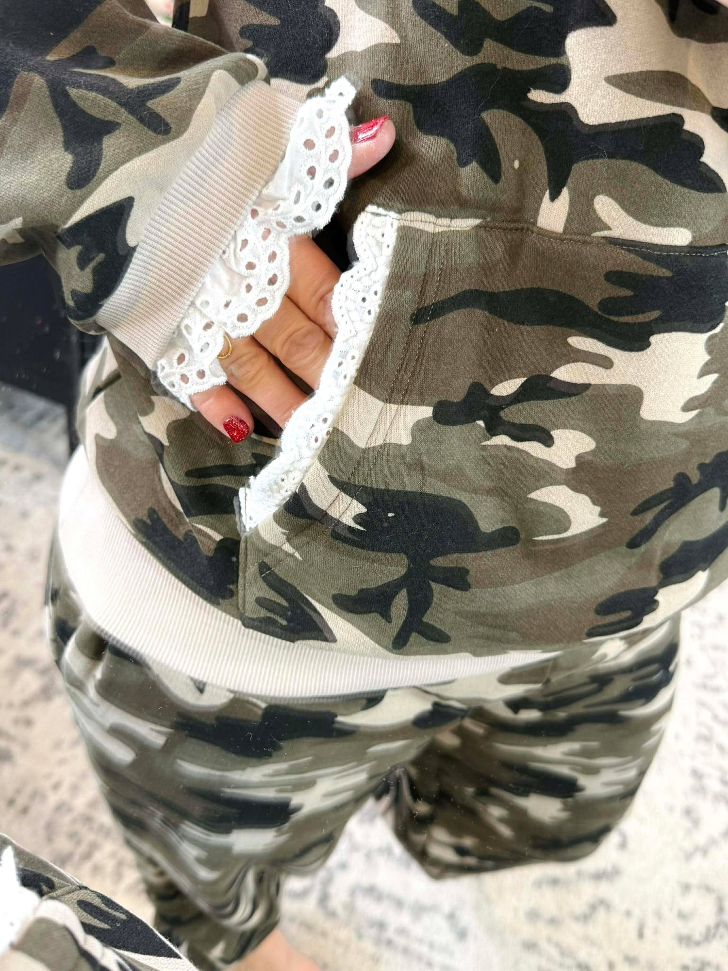 Ampersand Comfort Zone Hoodie - Camo & Lace {S-3X}