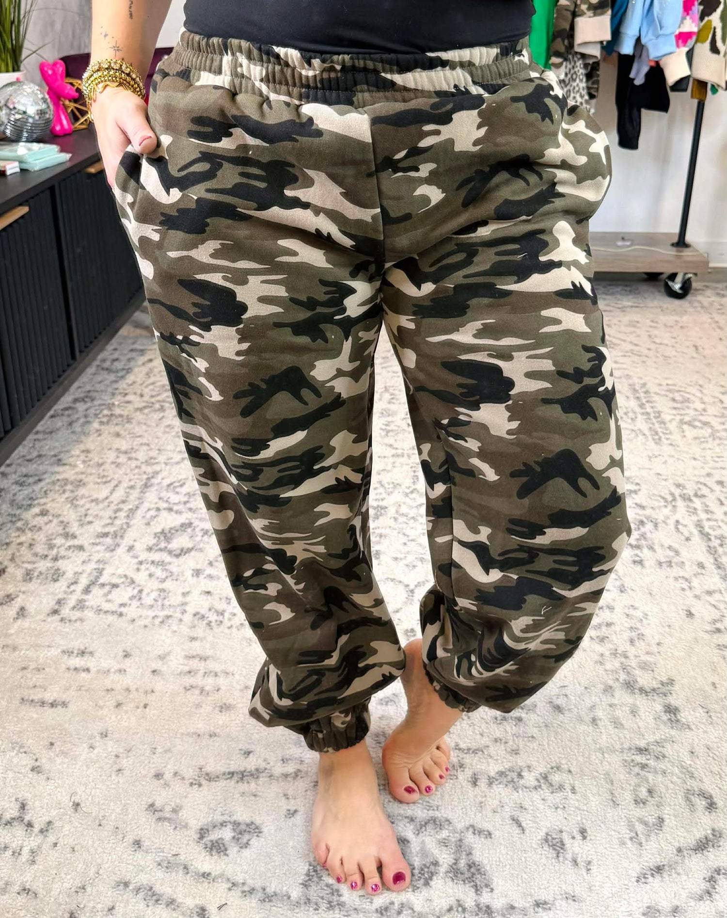 Ampersand Comfort Zone Joggers - Camo & Lace {S-3X}