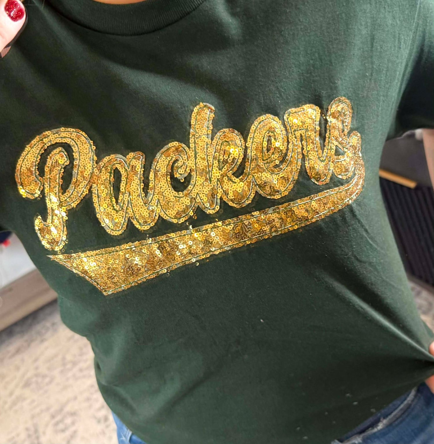 Packers Sequin Tee {S-3X}