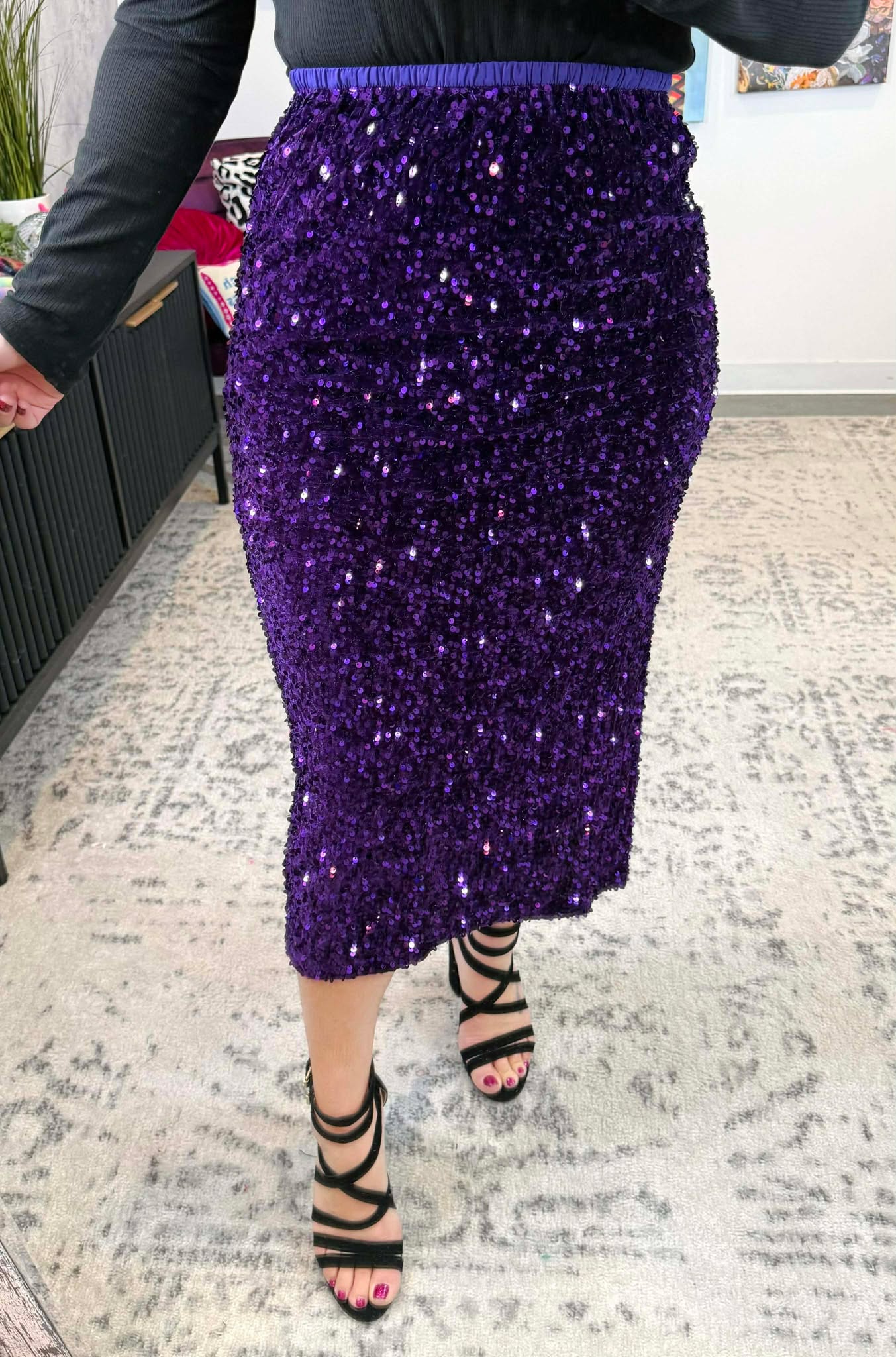 Enchanted Purple Sequin Skirt {S-L}