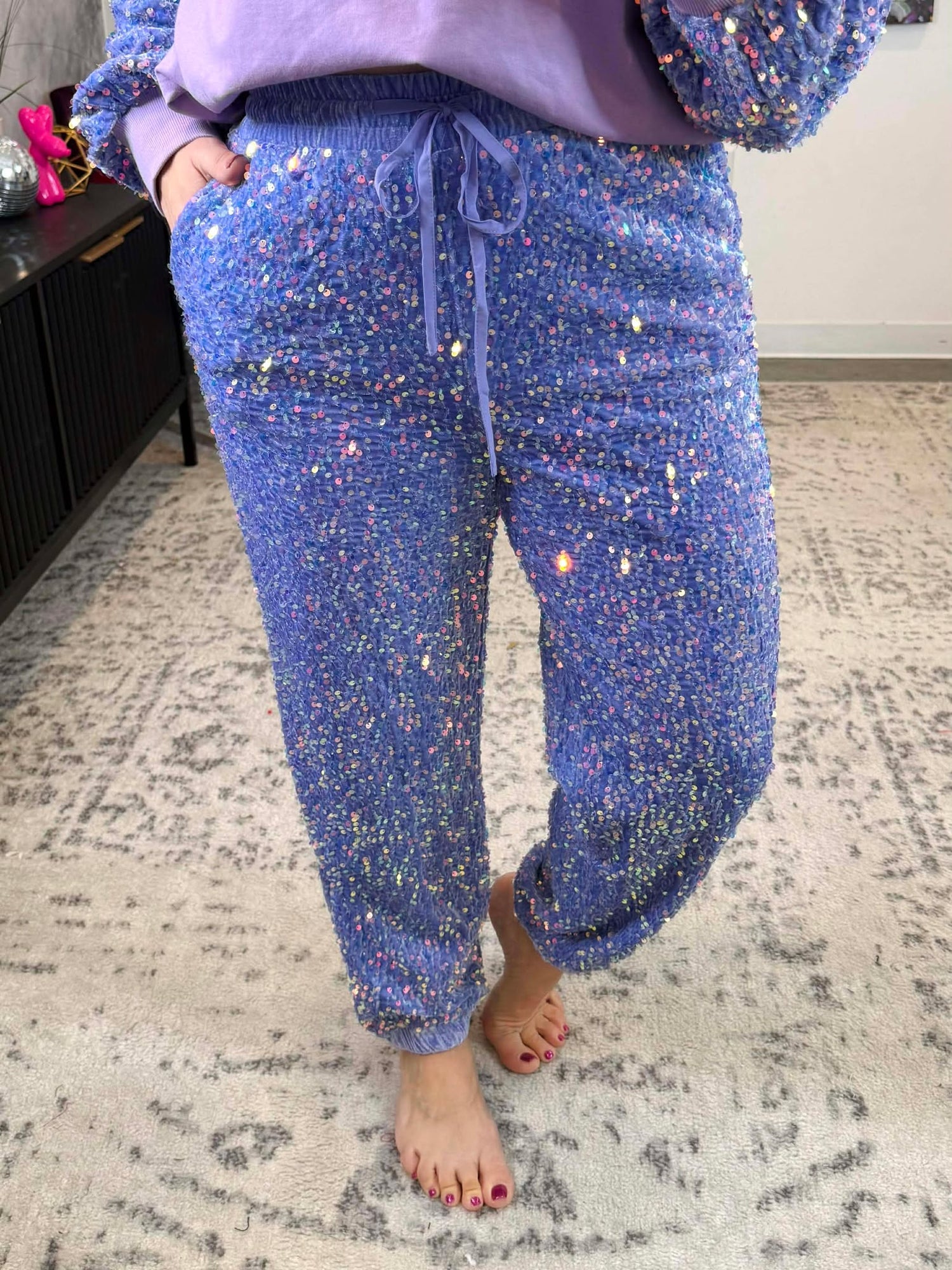 You Sparkle Joggers in Periwinkle {S-XL}