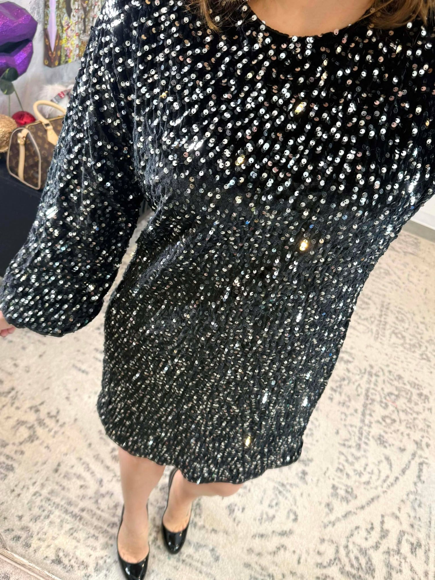 Old Flame Sequin Dress {S-3X}