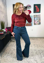 Micha Mesh & Velvet Bodysuit in Vixon {S-3X} - KaraMarie