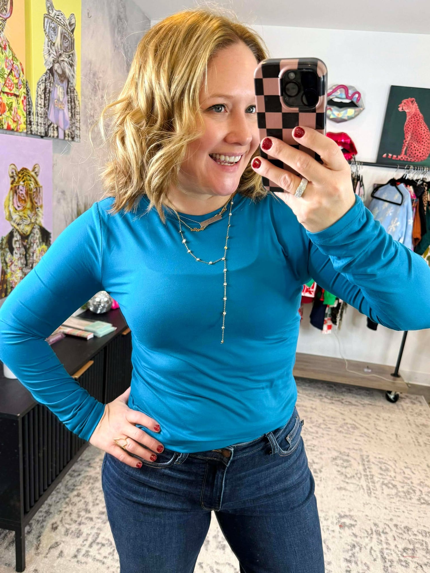 Soft Touch Long Sleeve Top in Ocean Teal {S-3X}