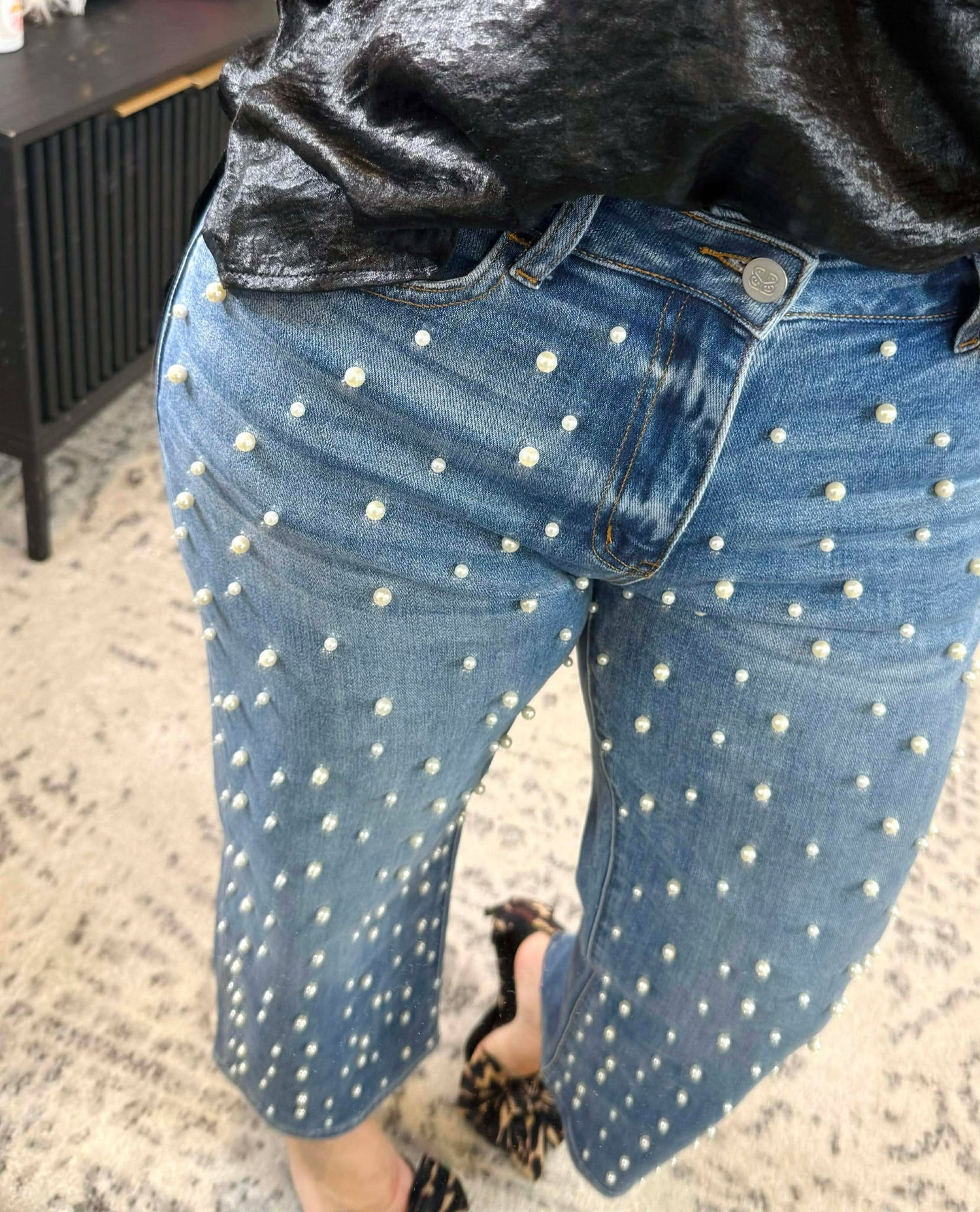 Blakeley Denim & Pearls Crop Jeans {1-3X}