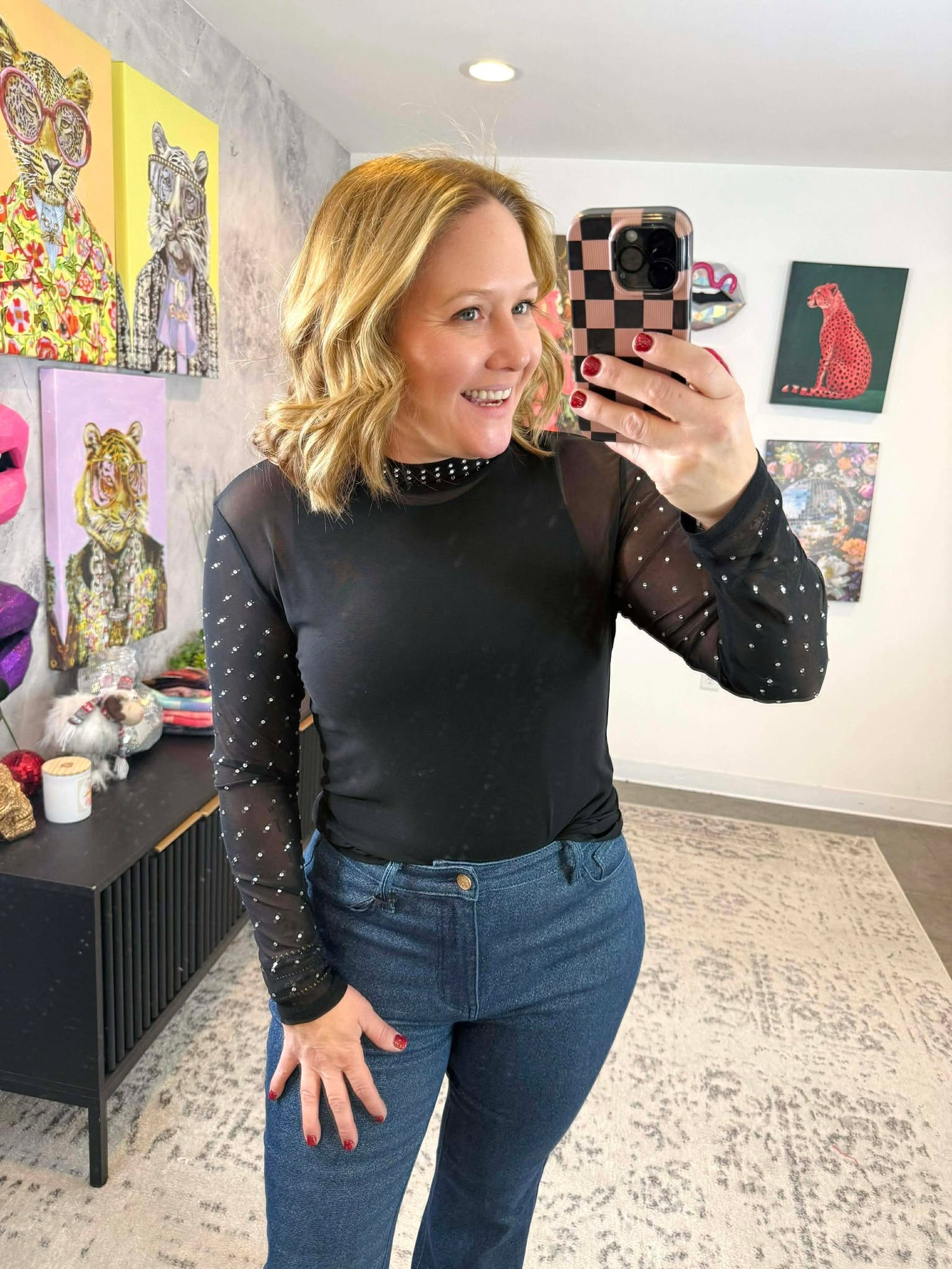 Stars at Night Mesh Top {S-2X}