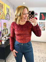 Micha Mesh & Velvet Bodysuit in Vixon {S-3X} - KaraMarie