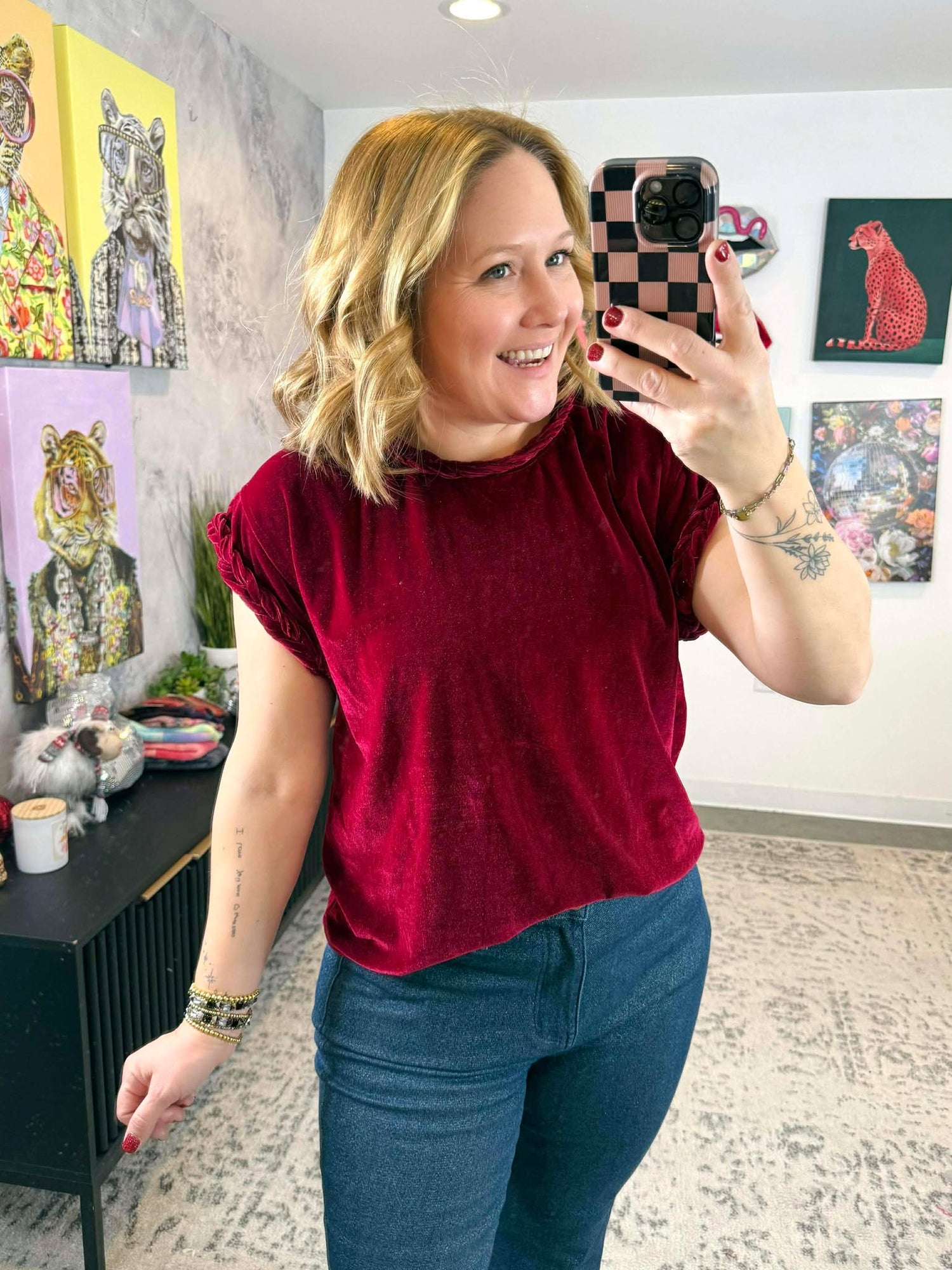 Braided Beauty Velvet Top {S-L}