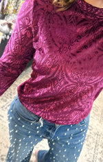 Crater Lake Velvet Mesh Top {S-3X} - KaraMarie