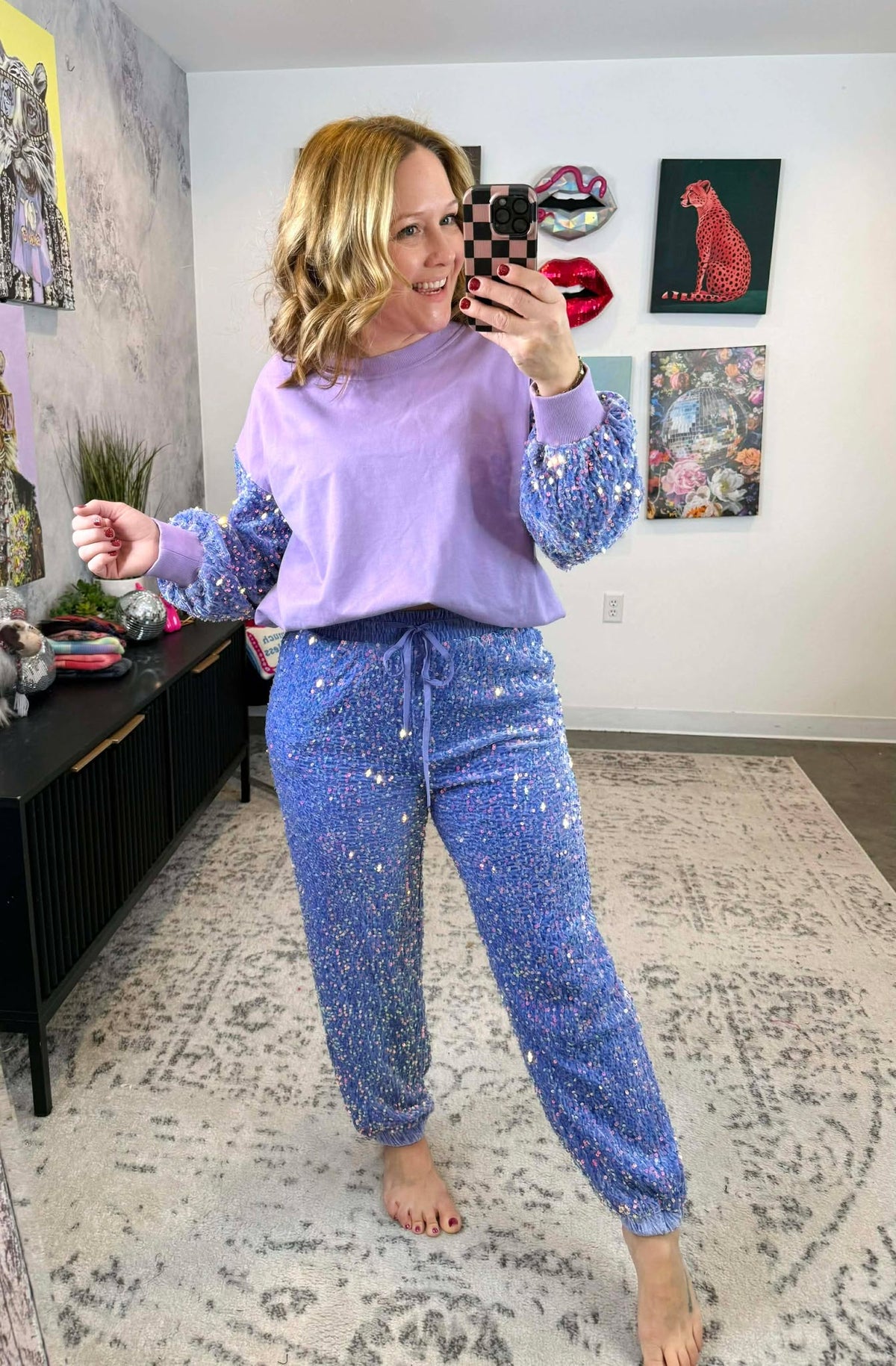 You Sparkle Joggers in Periwinkle {S-XL} - KaraMarie