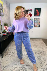 You Sparkle Joggers in Periwinkle {S-XL} - KaraMarie