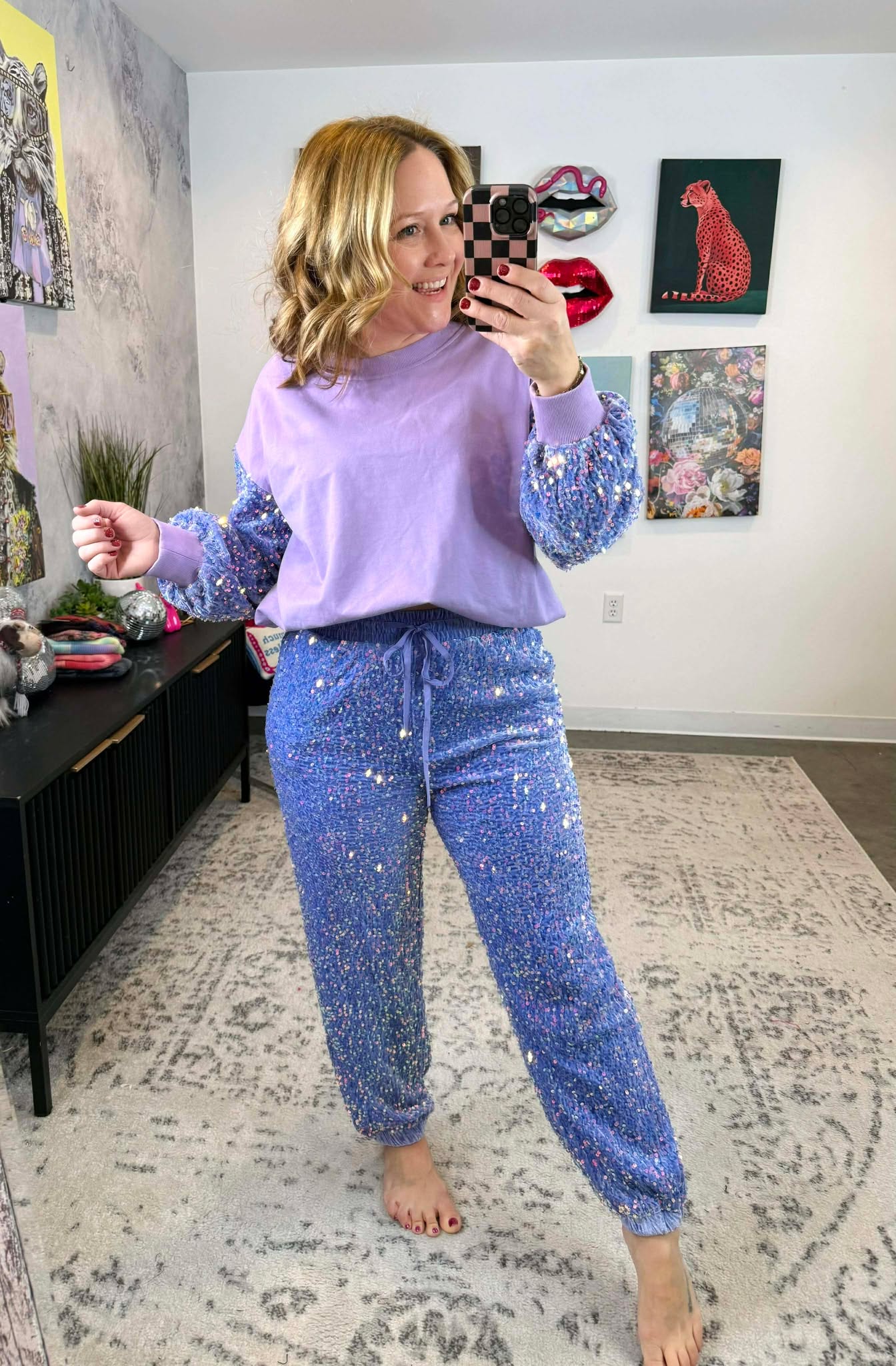 You Sparkle Joggers in Periwinkle {S-XL} - KaraMarie