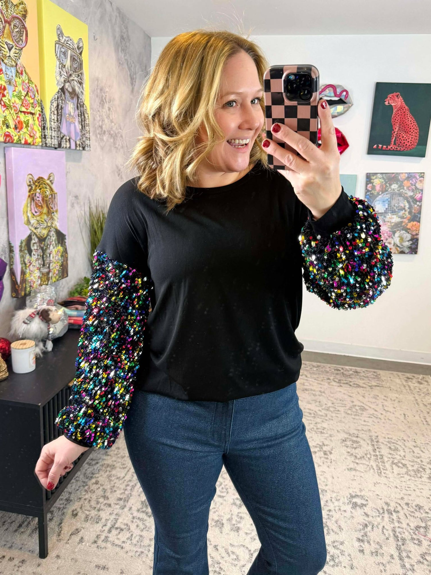 Vegas Lights Sequin Top {S-3X}