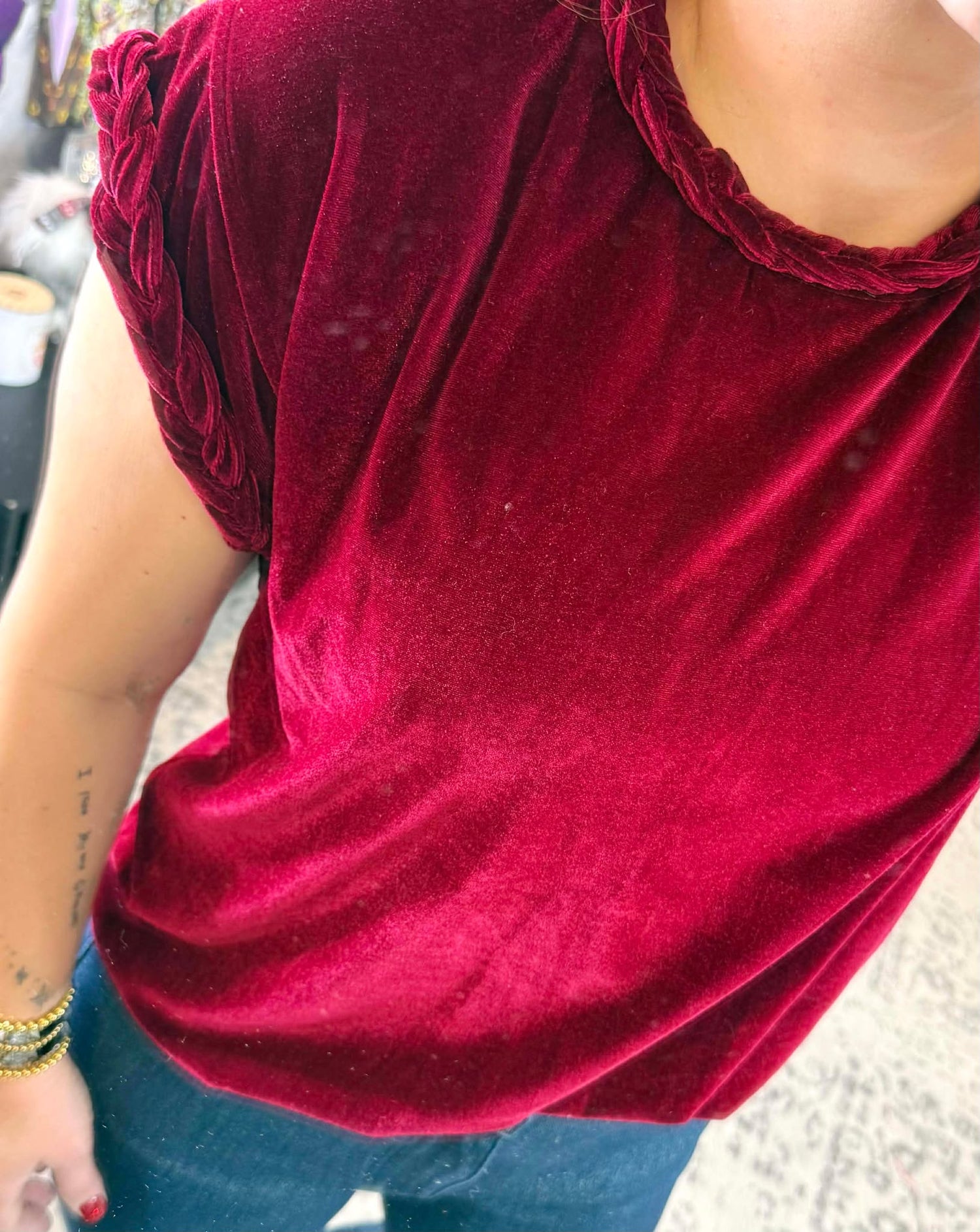 Braided Beauty Velvet Top {S-L}
