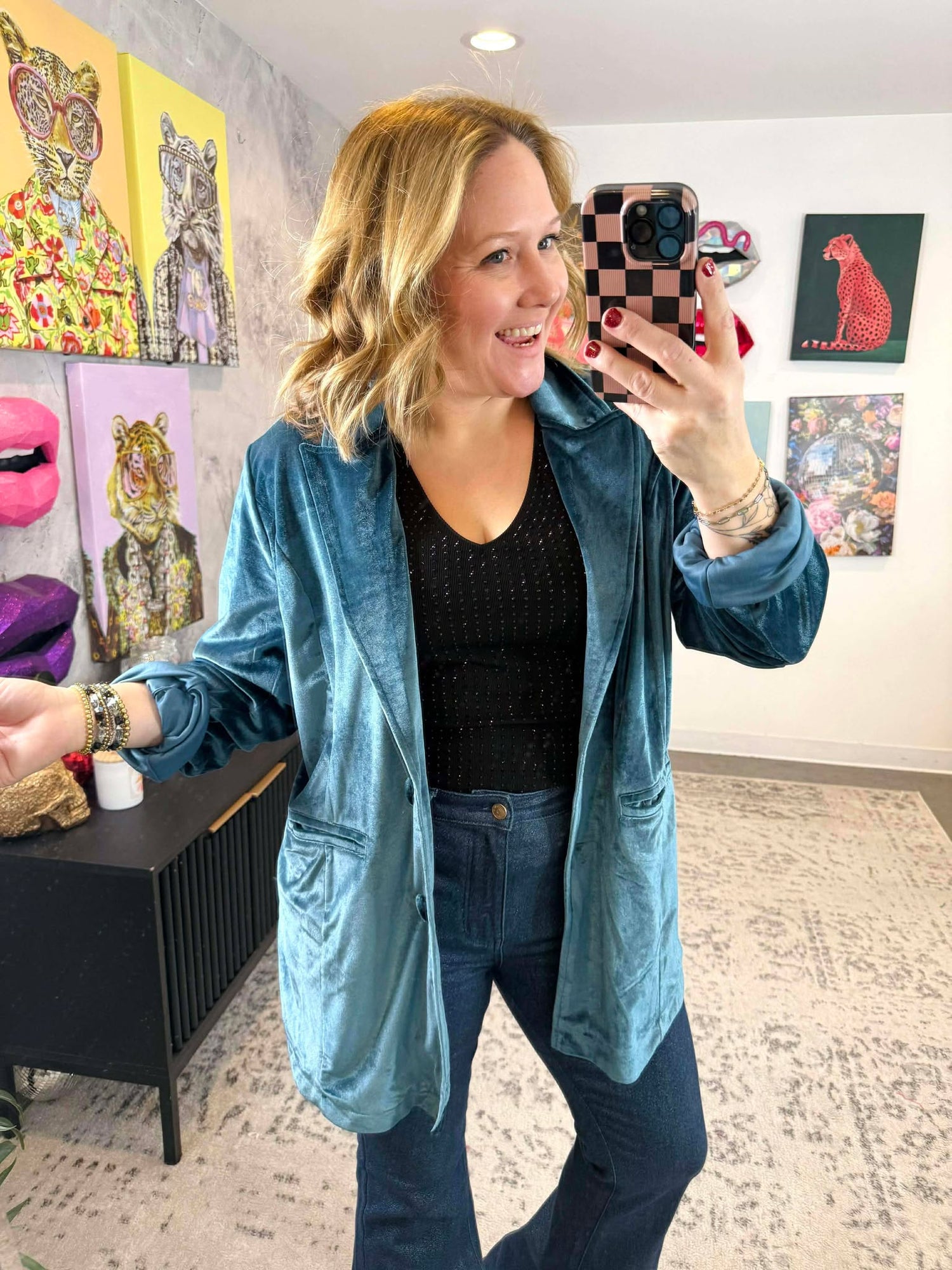 NYX Velvet Blazer - Slate Blue {SM-3X}