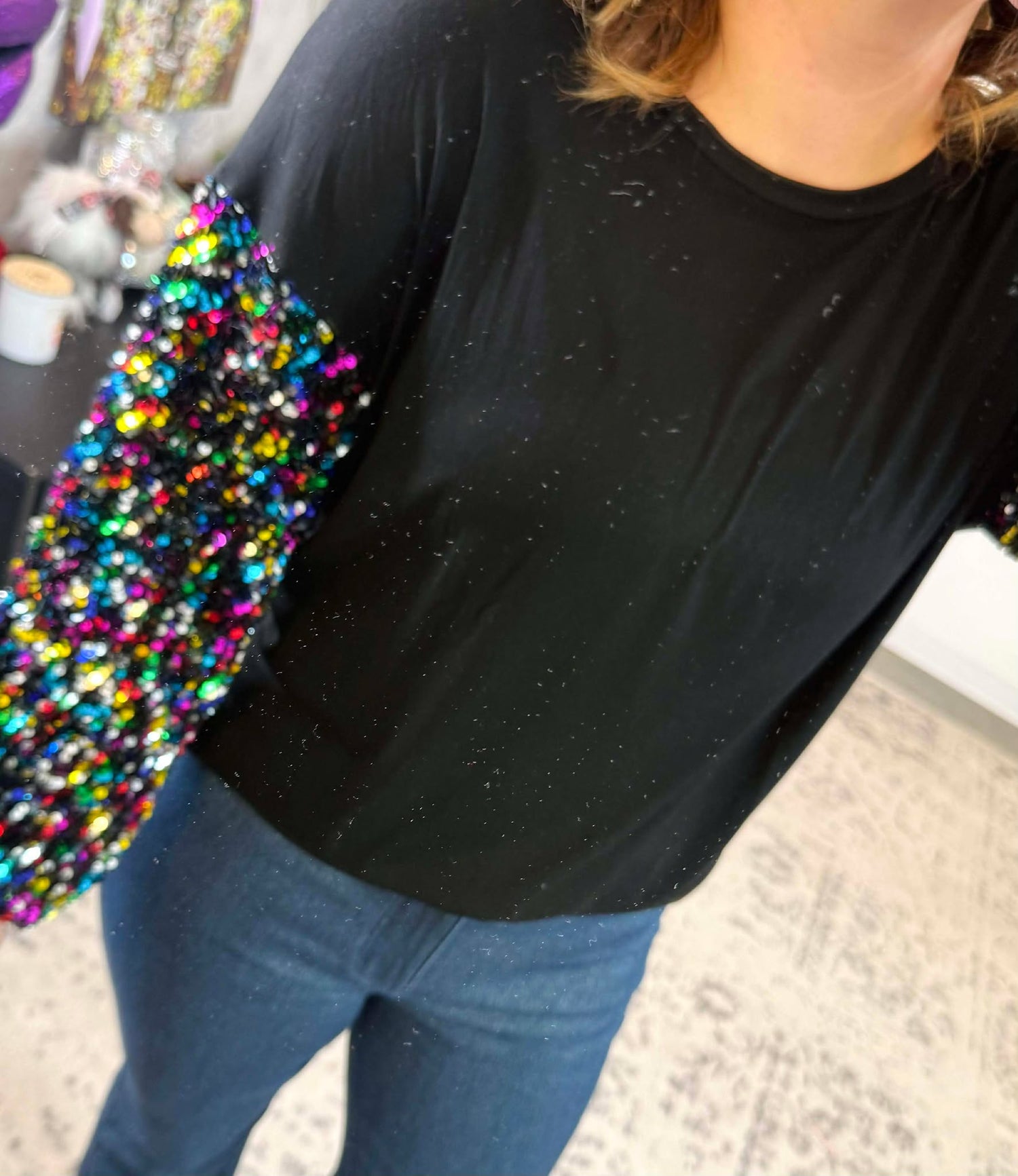 Vegas Lights Sequin Top {S-3X}