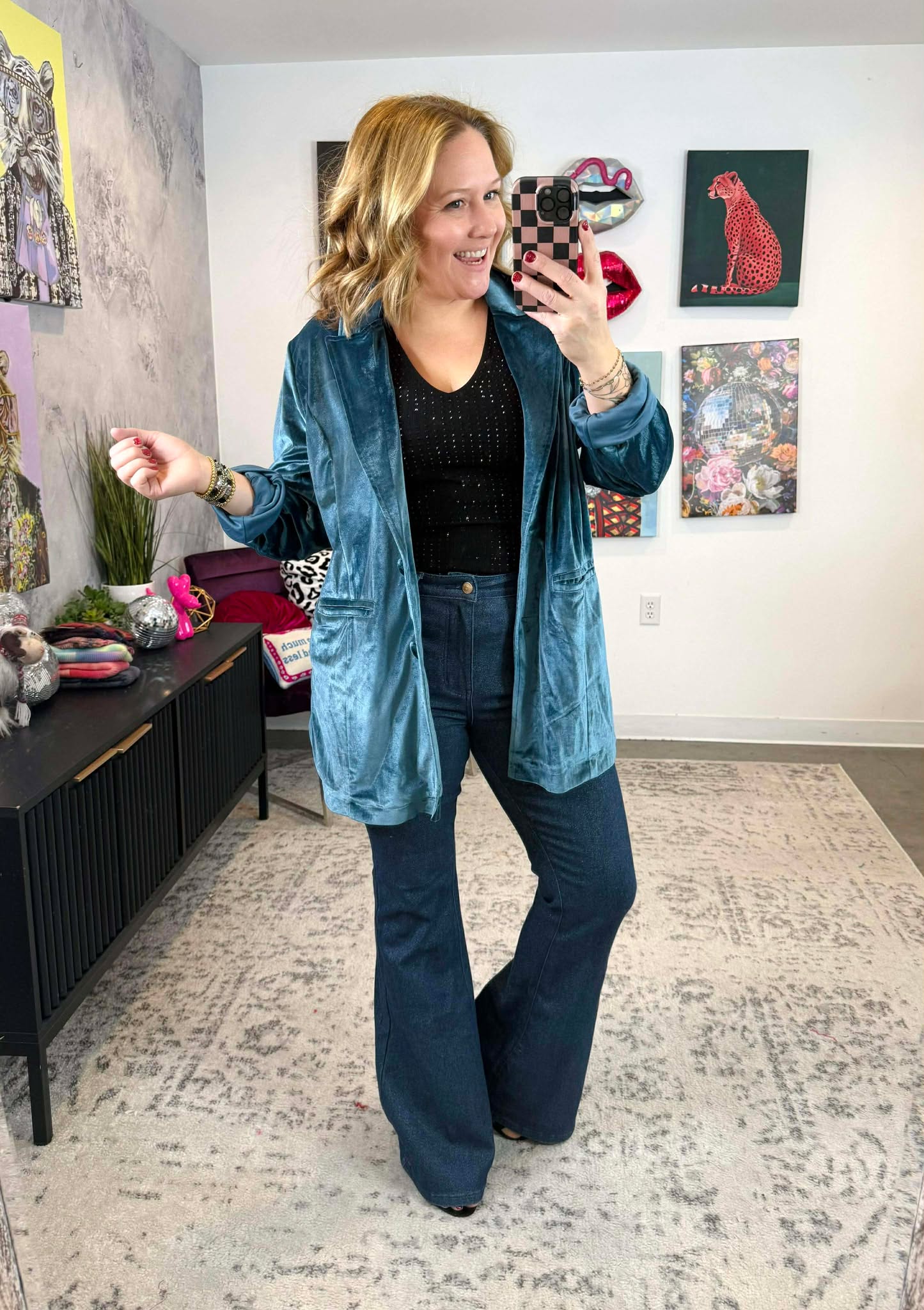 NYX Velvet Blazer - Slate Blue {SM-3X}