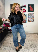 Chrome Drape Top in Black {S-2X} - KaraMarie