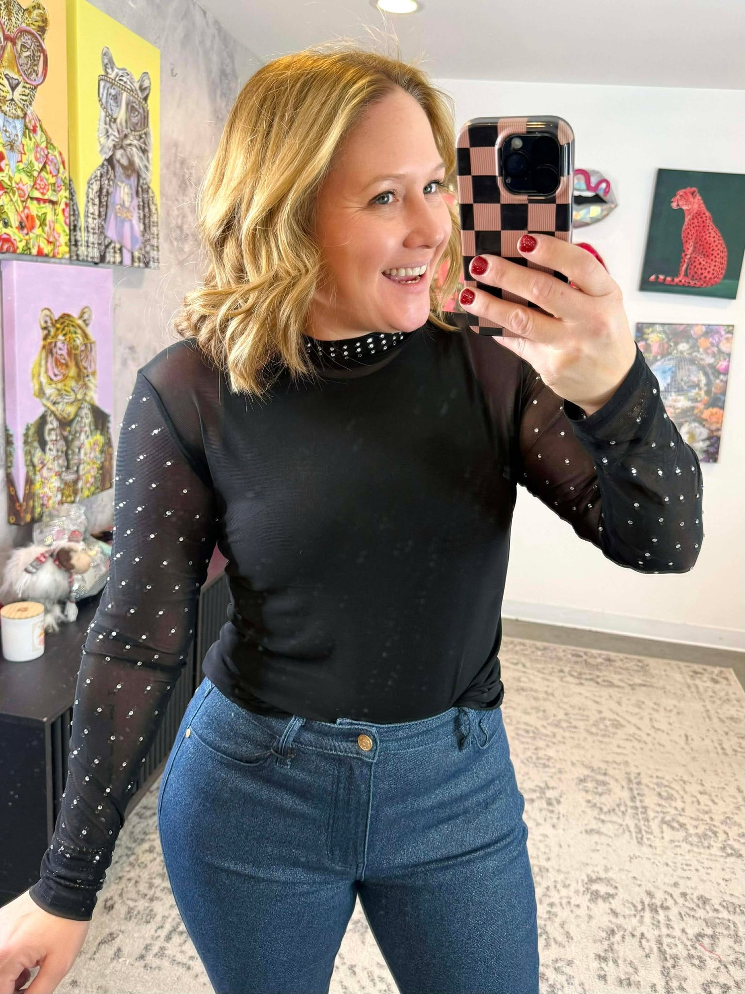 Stars at Night Mesh Top {S-2X}