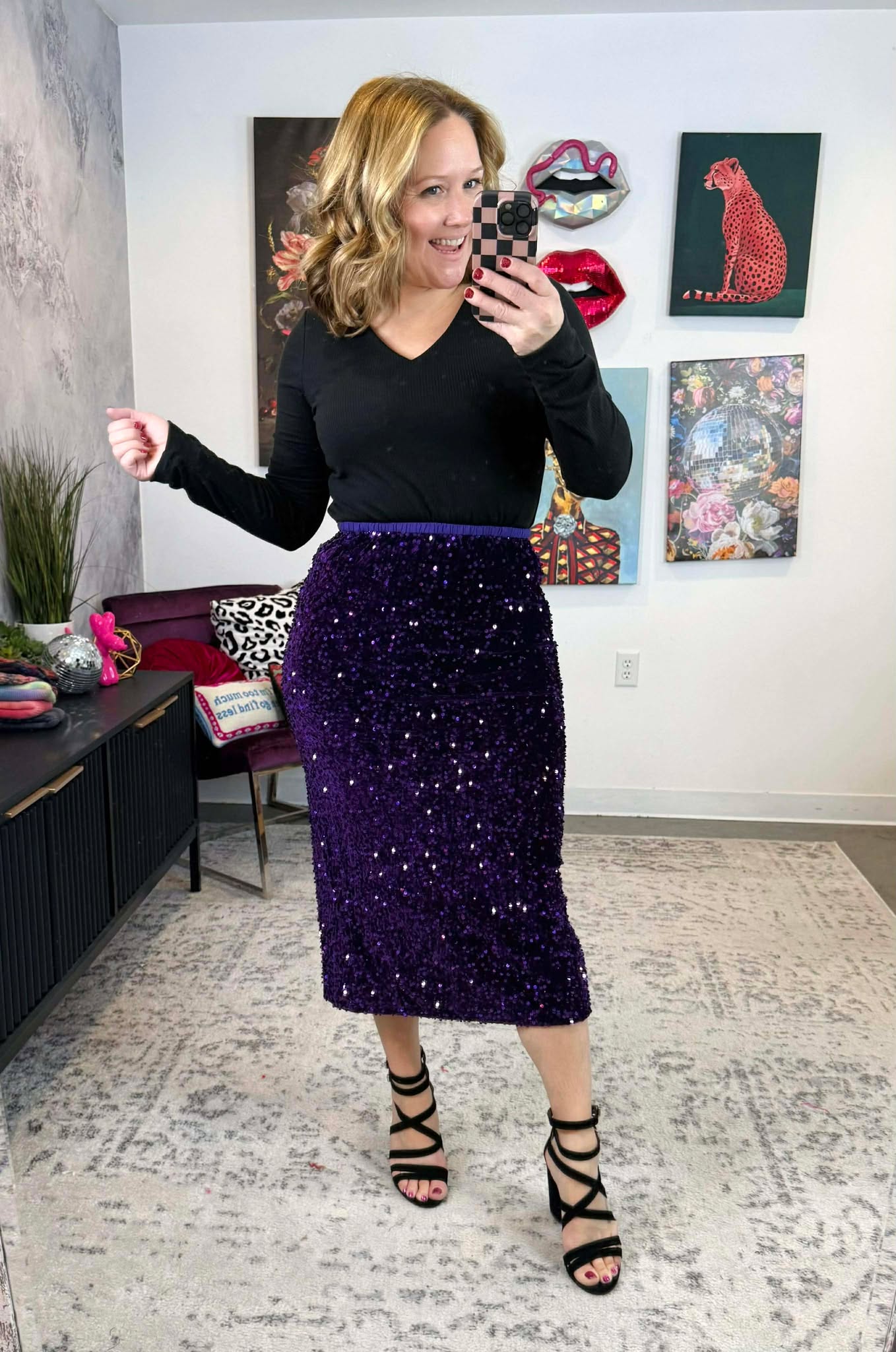 Enchanted Purple Sequin Skirt {S-L}