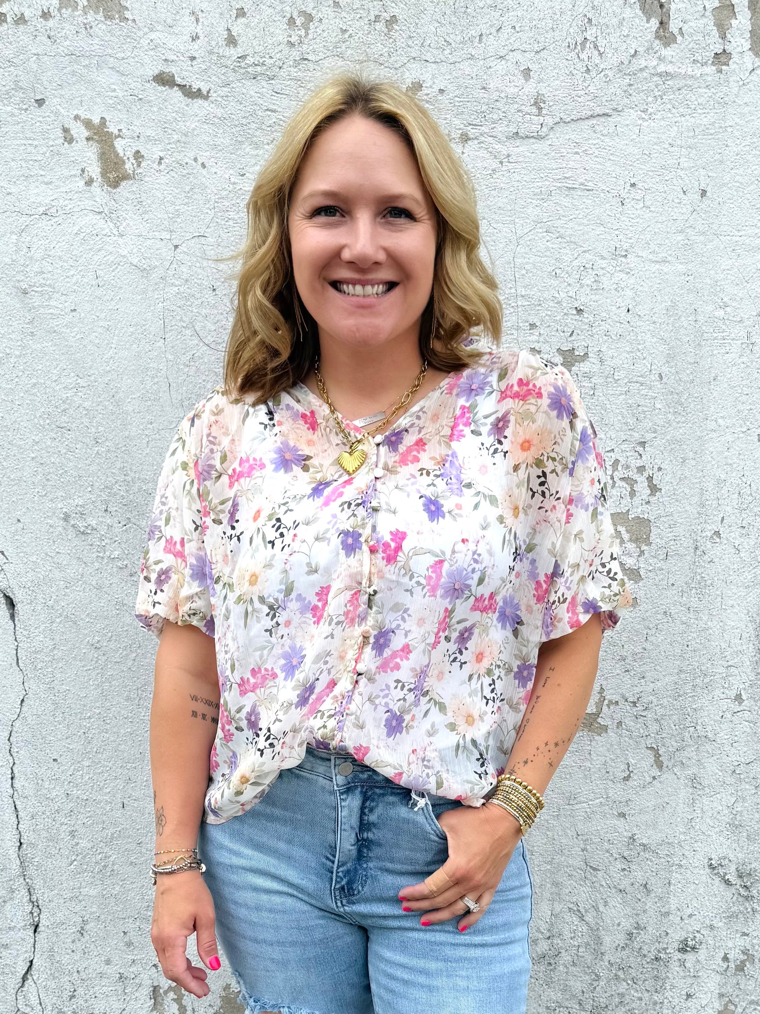 Wildflower Whisper Chiffon Blouse {S-3X}