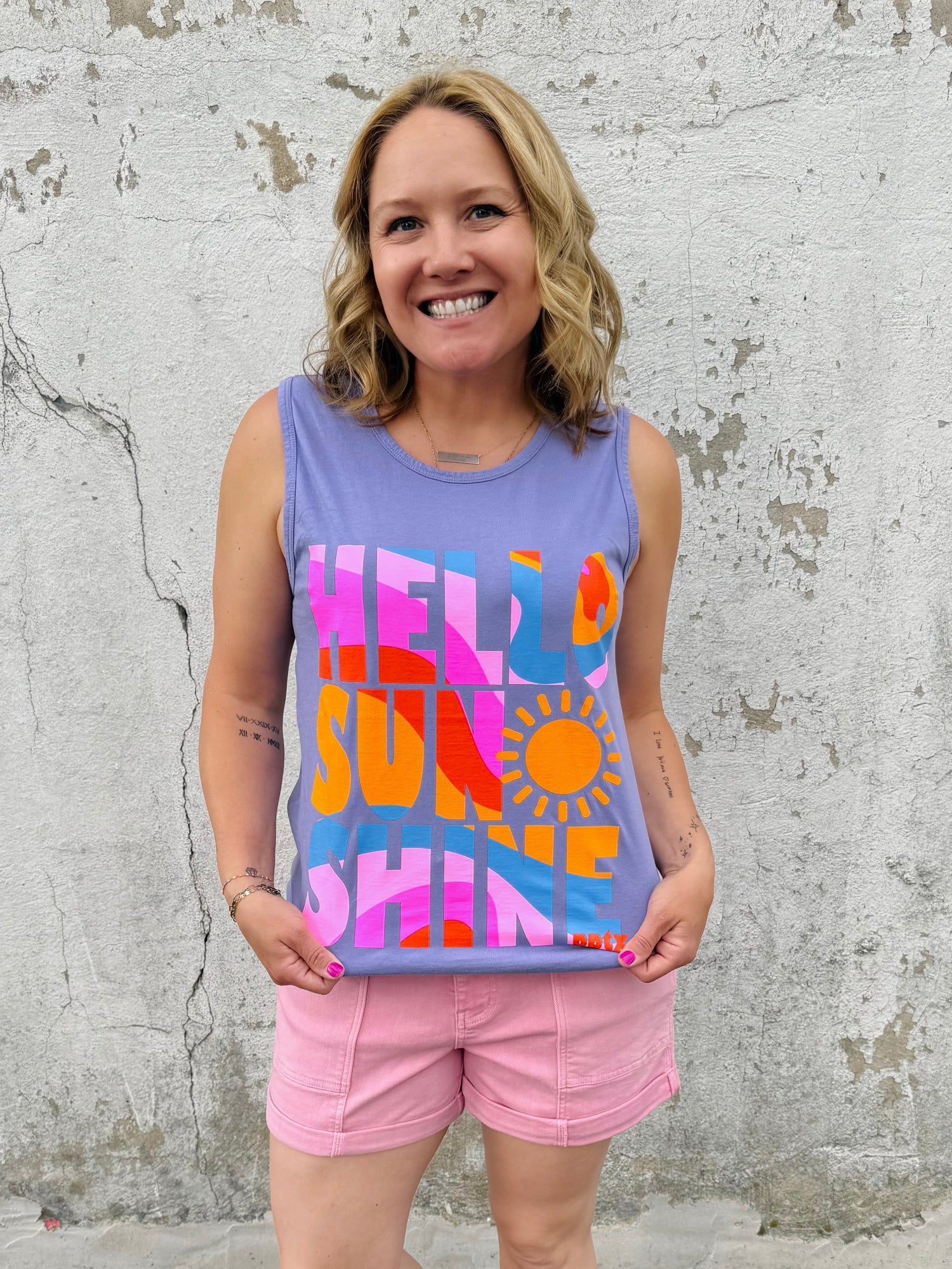 Hello Sunshine Tank {S-3X} - KaraMarie