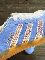 APRIL CRYSTALLIZED SHOE OF THE MONTH! Adidas Gazelle Light Blue Sneaker {CUSTOM ORDER!} - KaraMarie