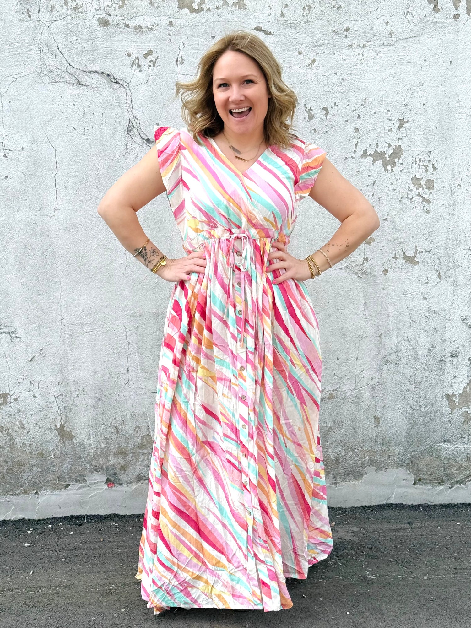 Slanted Symphony Dress in Pink {S-L} - KaraMarie