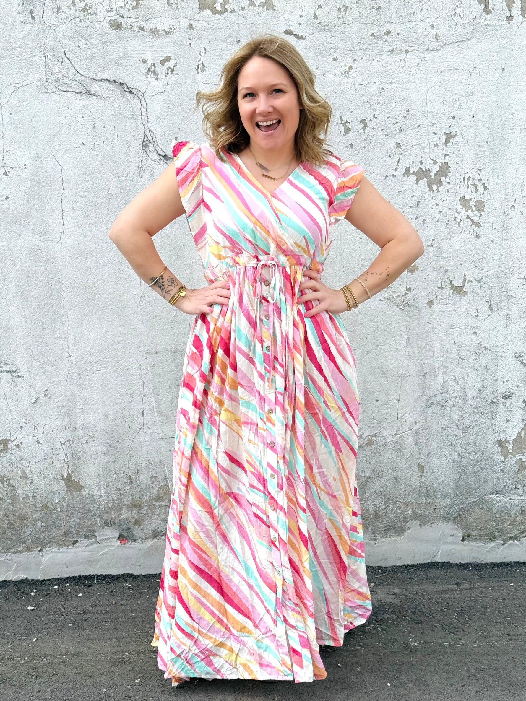 Slanted Symphony Dress in Pink {S-L} - KaraMarie