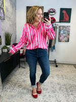 Satin Studio Striped Blouse {S-L} - KaraMarie