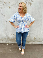 Petal Charm Peplum Blouse {S-3X} - KaraMarie