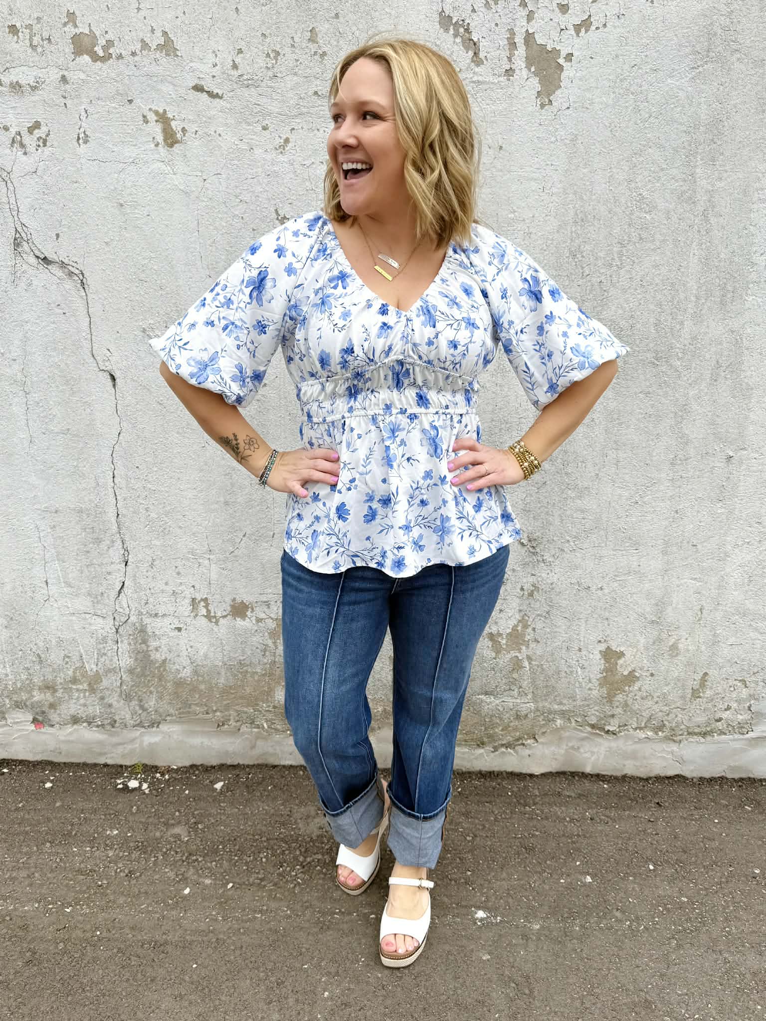 Petal Charm Peplum Blouse {S-3X} - KaraMarie