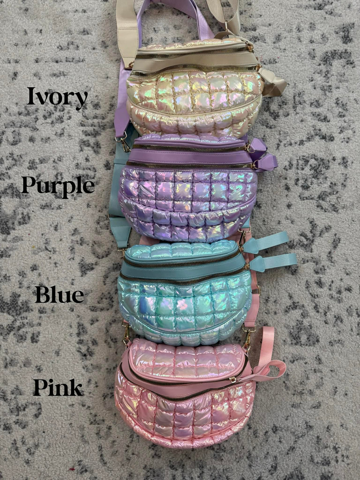 Iridescent Double Zipper Puffer Crossbody Bag {Multiple Colors!} - KaraMarie