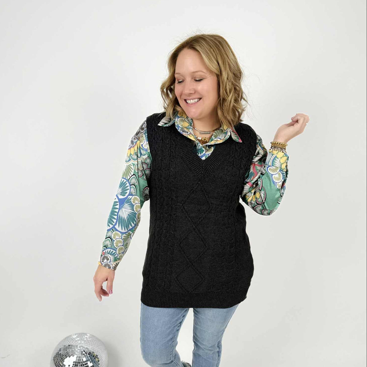 PINK DOORBUSTER! Classic V-Neck Vest Sweater - Two Colors! {S-2X} - KaraMarie