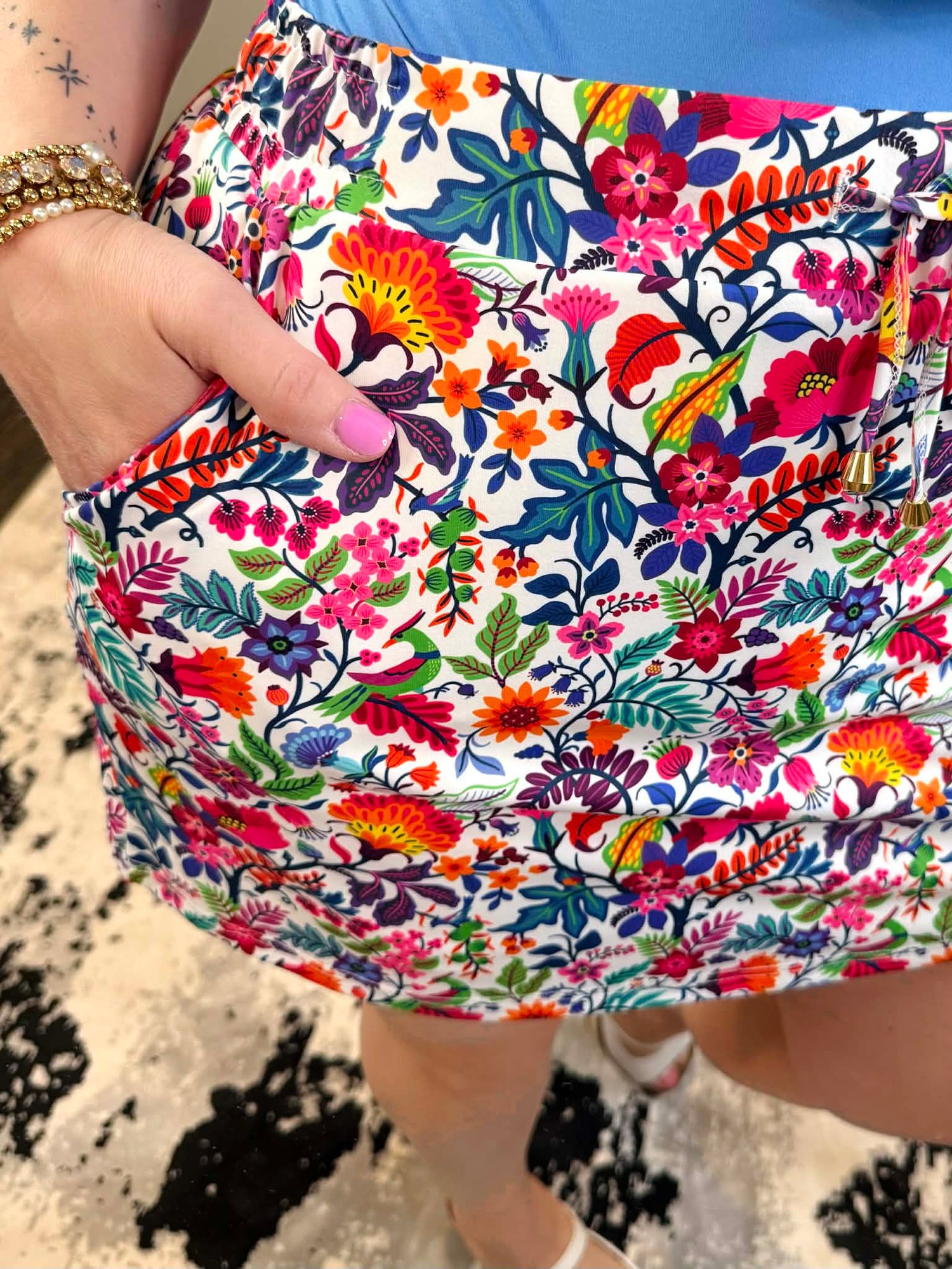 Fiesta Time Floral Skort - White {S-2X}