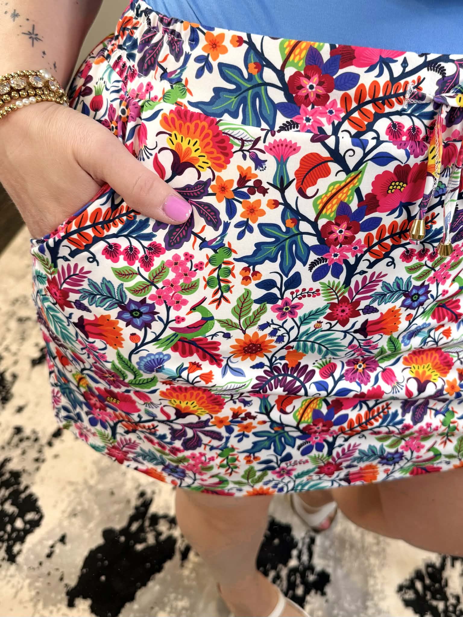 Fiesta Time Floral Skort - White {S-2X} - KaraMarie
