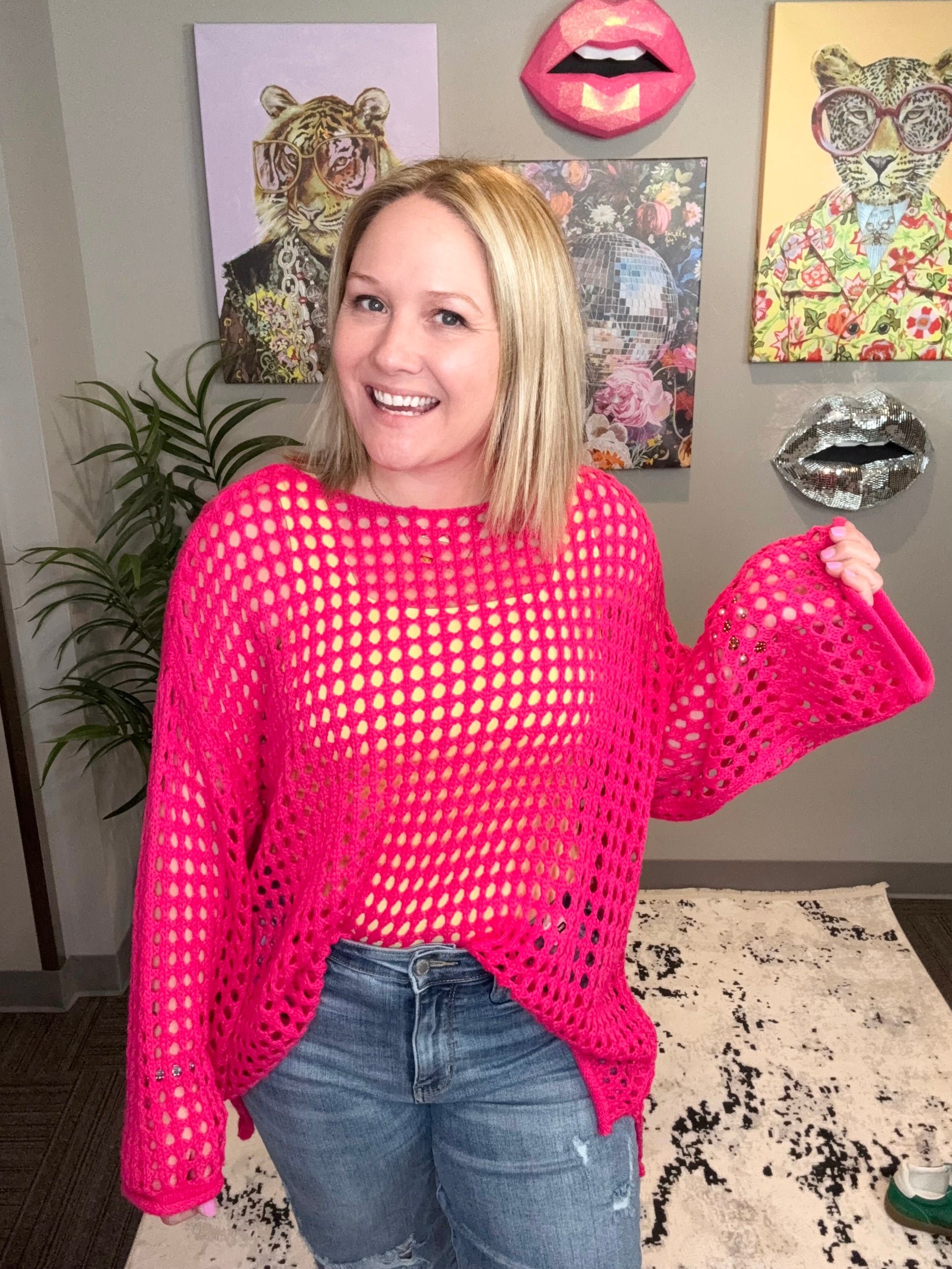 Airy Style Sweater in Fuchsia {S-XL} - KaraMarie