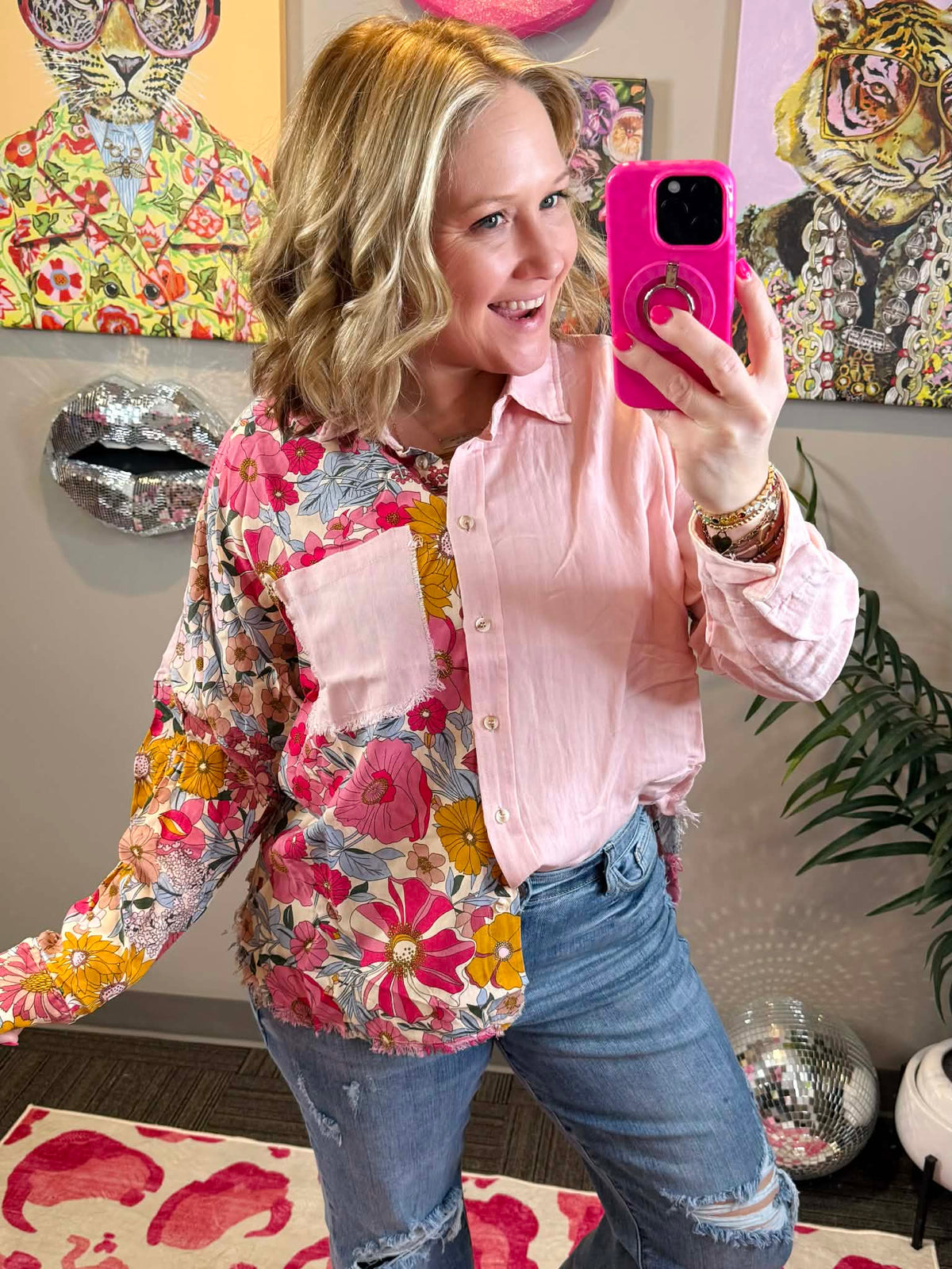 Vintage Bloom Button-Up Top {S-XL} - KaraMarie